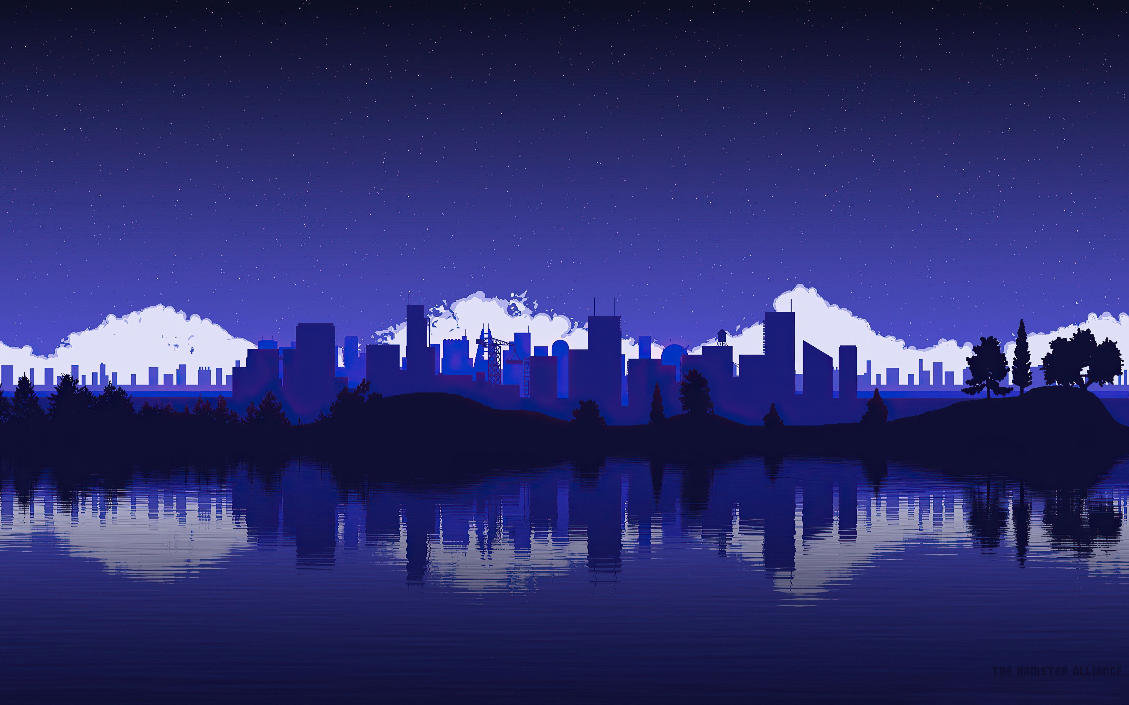 Artistic City Vector Blue 4k, HD Artist, 4k Wallpaper, Image, Background, Photo and Picture