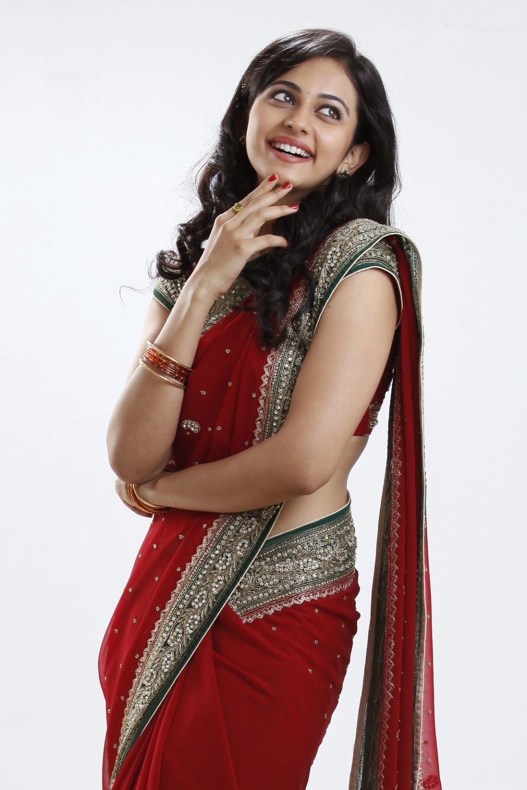 Rakul Preet Singh Latest Cute Hot Transparent Saree Navel Show Spicy Photos Gallery 5