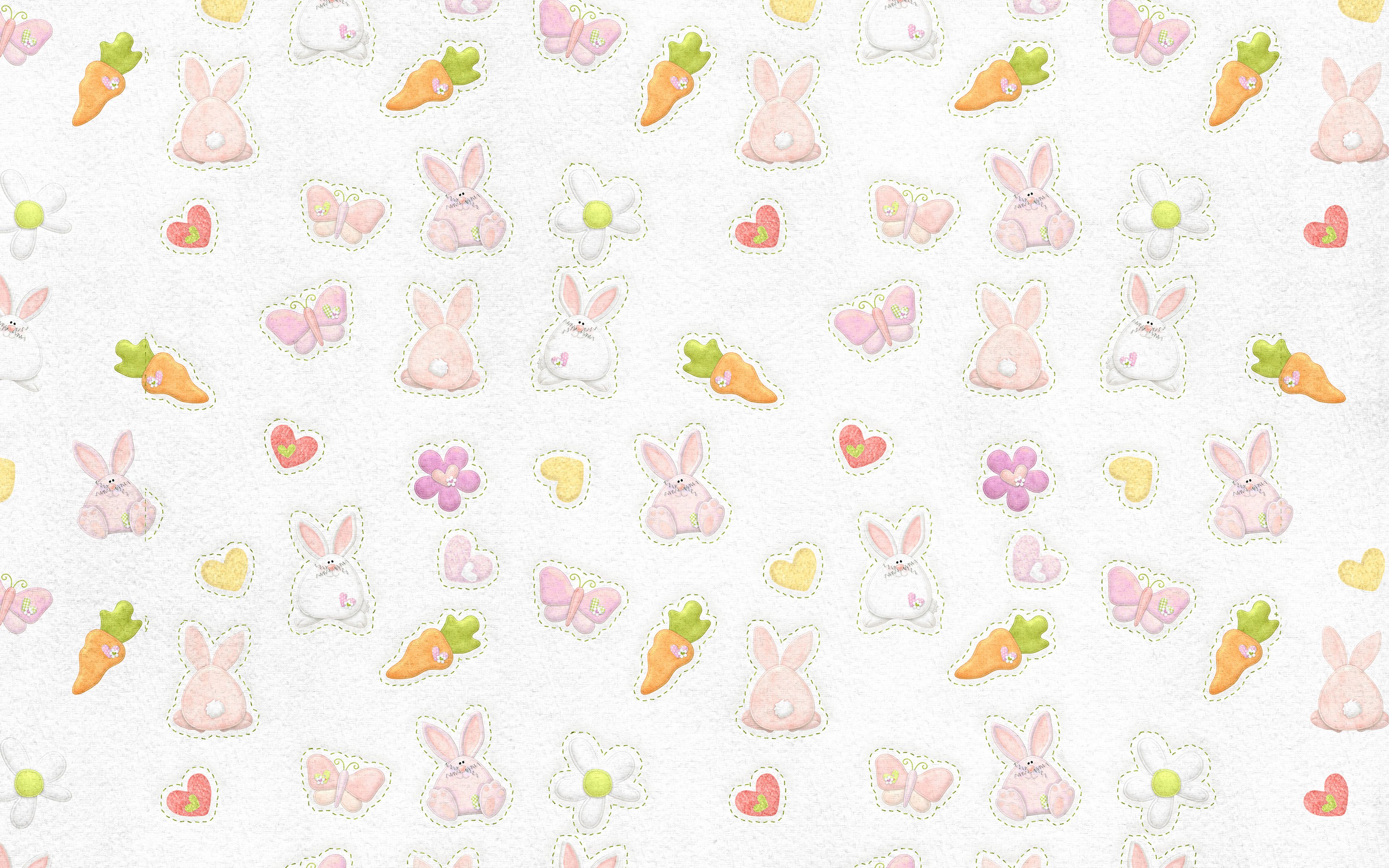 wallpaper for desktop, laptop. cute rabbit chracter pattern