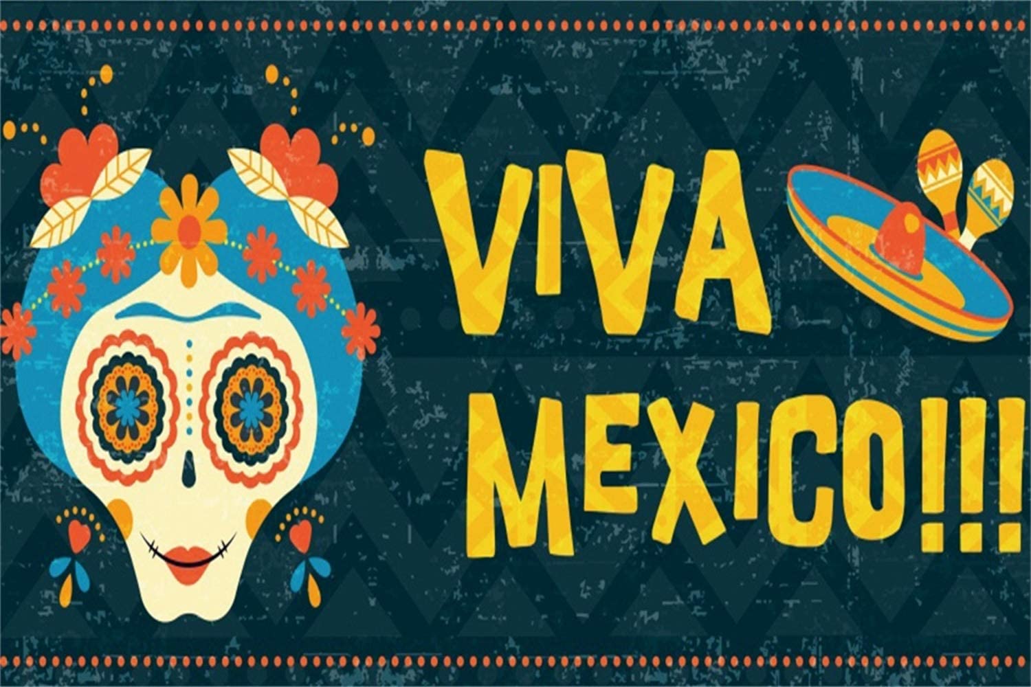 Amazon.com, Leowefowa 5x3ft Day of The Dead Backdrop Dia De Los Muertos Photography Background Viva Mexico Cartoon Mexican Skull Sombrero Sand Hammers Fiesta Carnival Party Decoration Supplies Wallpaper, Camera