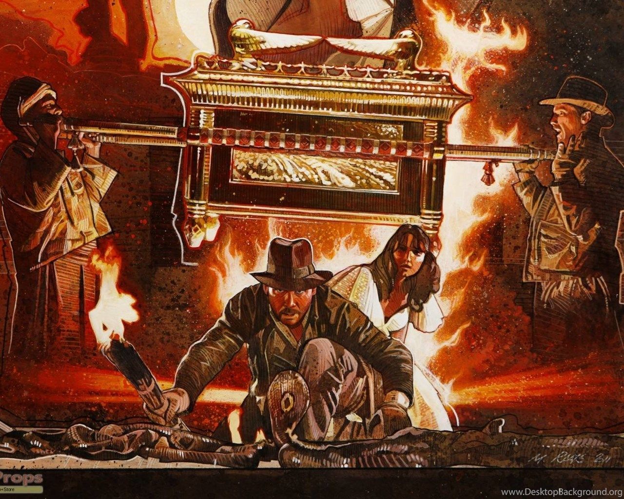 Raiders Of The Lost Ark (Wallpaper 2) Indiana Jones Wallpaper Desktop Background