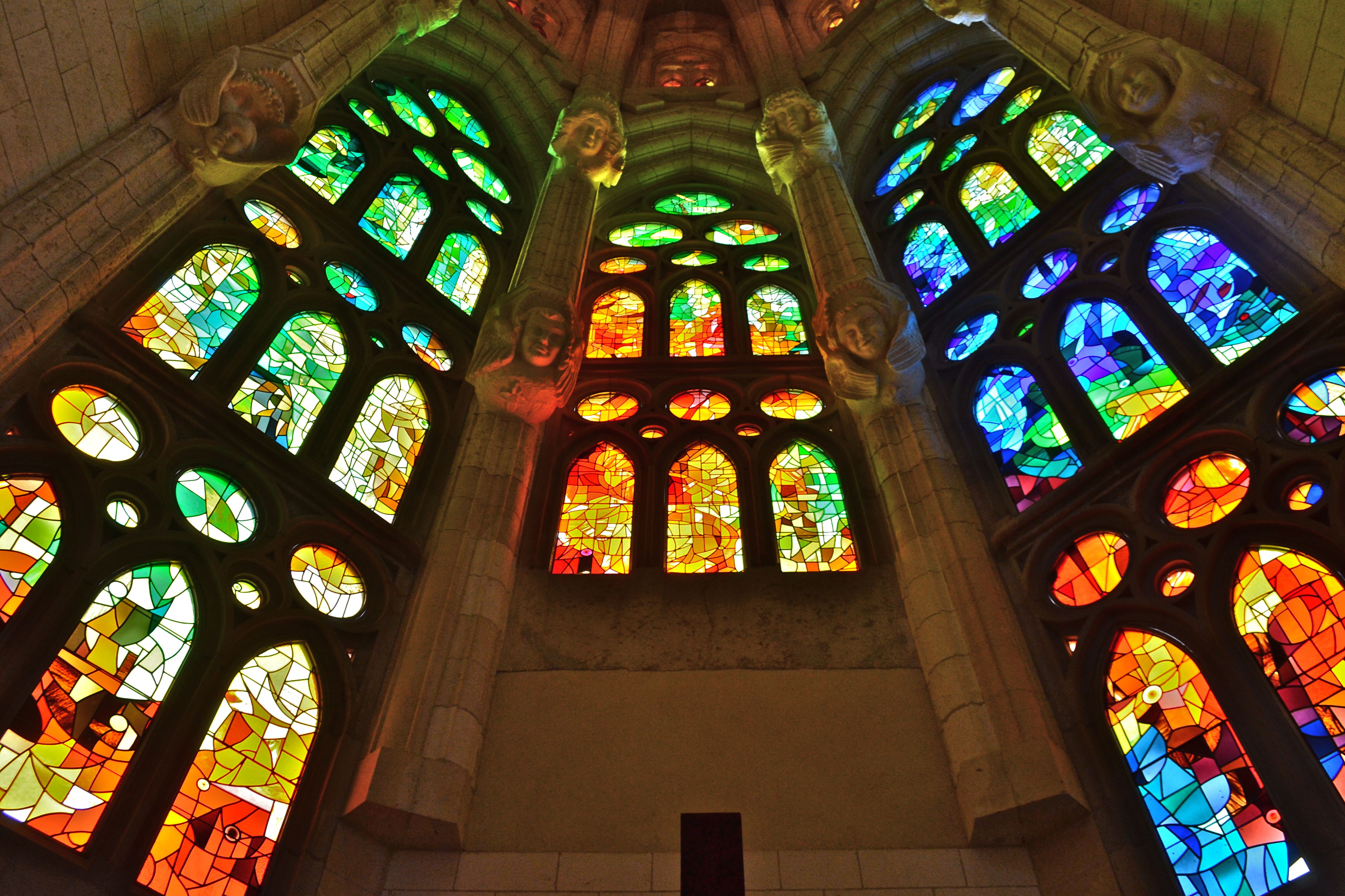 Stained Glass Inside a Church 4k Ultra HD Wallpaper