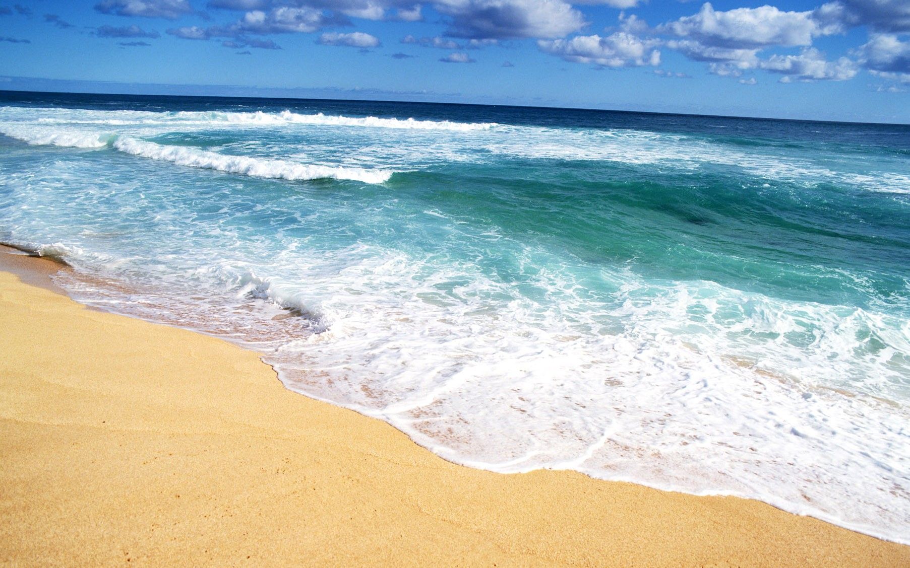 Golden, Beach, And, Waves, HD Sea Wallpaper, Summer, Sun, Fresh Air, Amazing Beach, Holiday, Happiness, Free, 1805x1128. Full HD Wallpaper