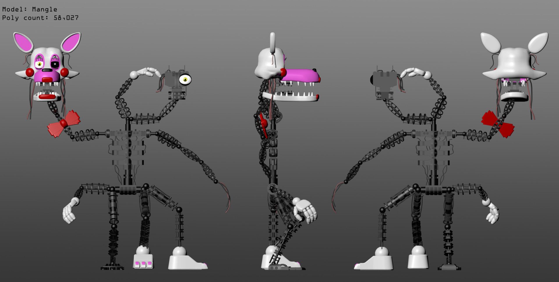 Fnaf 2 Mangle 3D Model