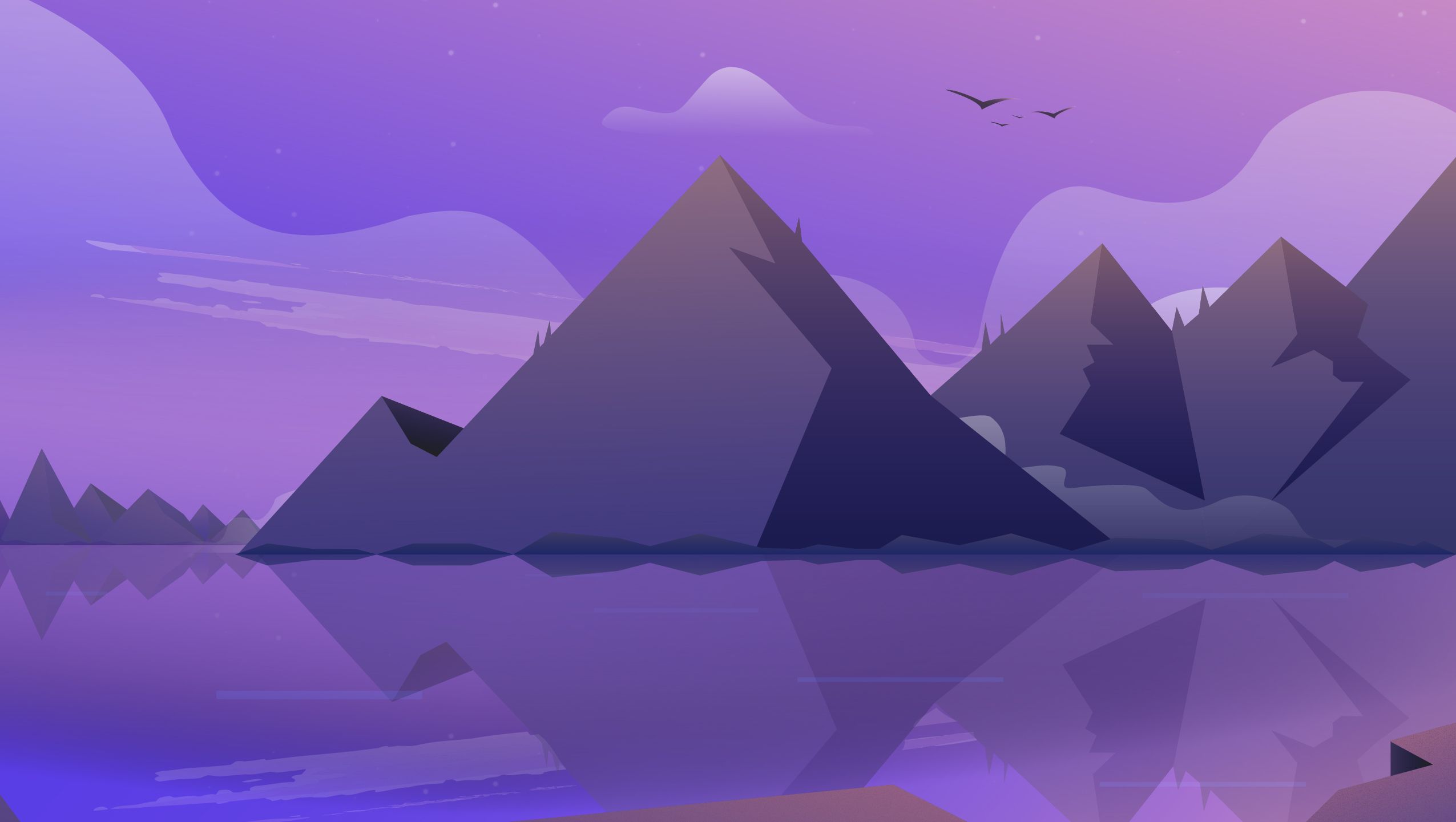 4K PC Wallpaper: Chill Lake Landscape Illustration