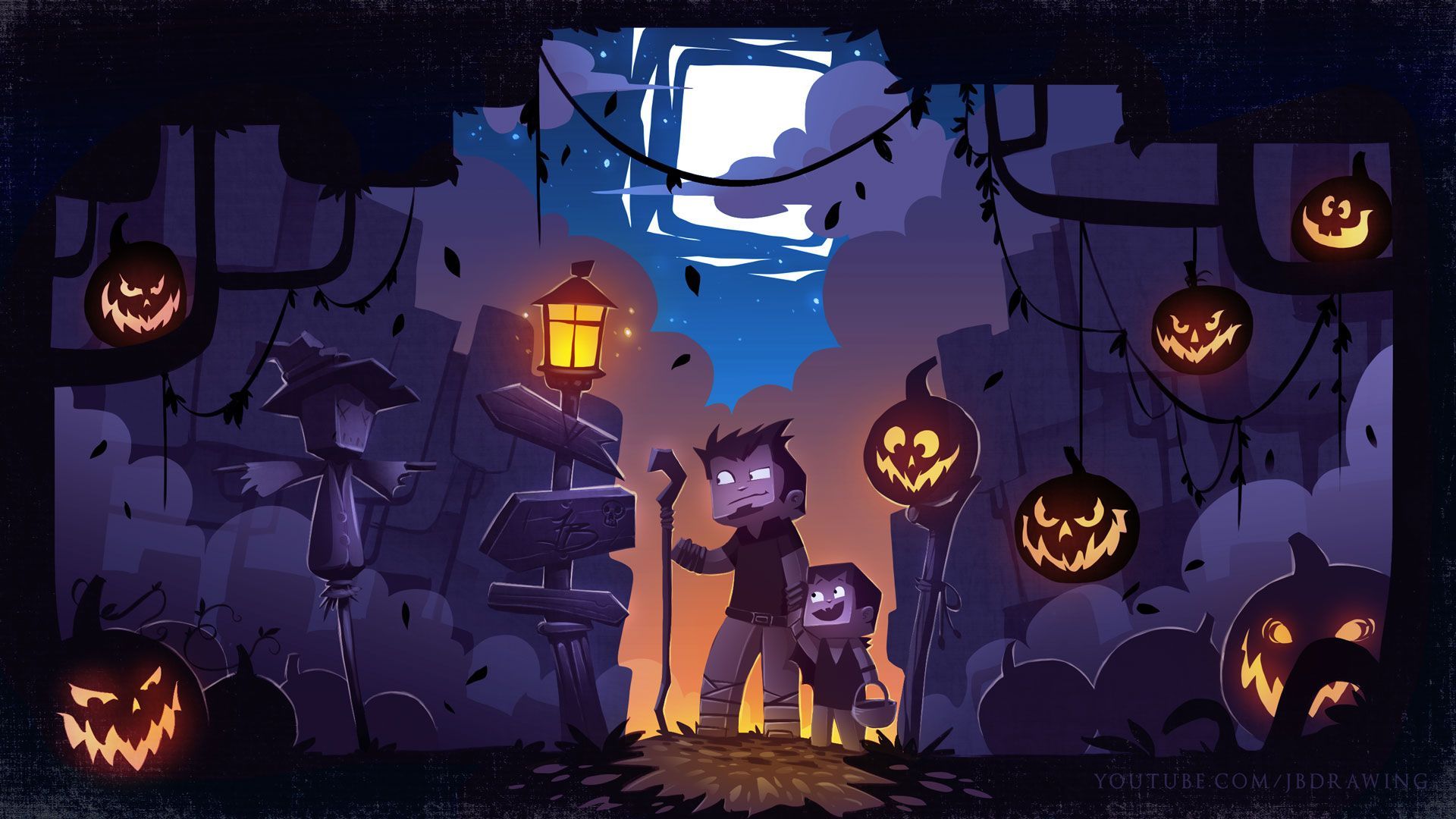 Are you ready for Halloween? (Minecraft Style). Halloween background, Halloween art, Creepy picture