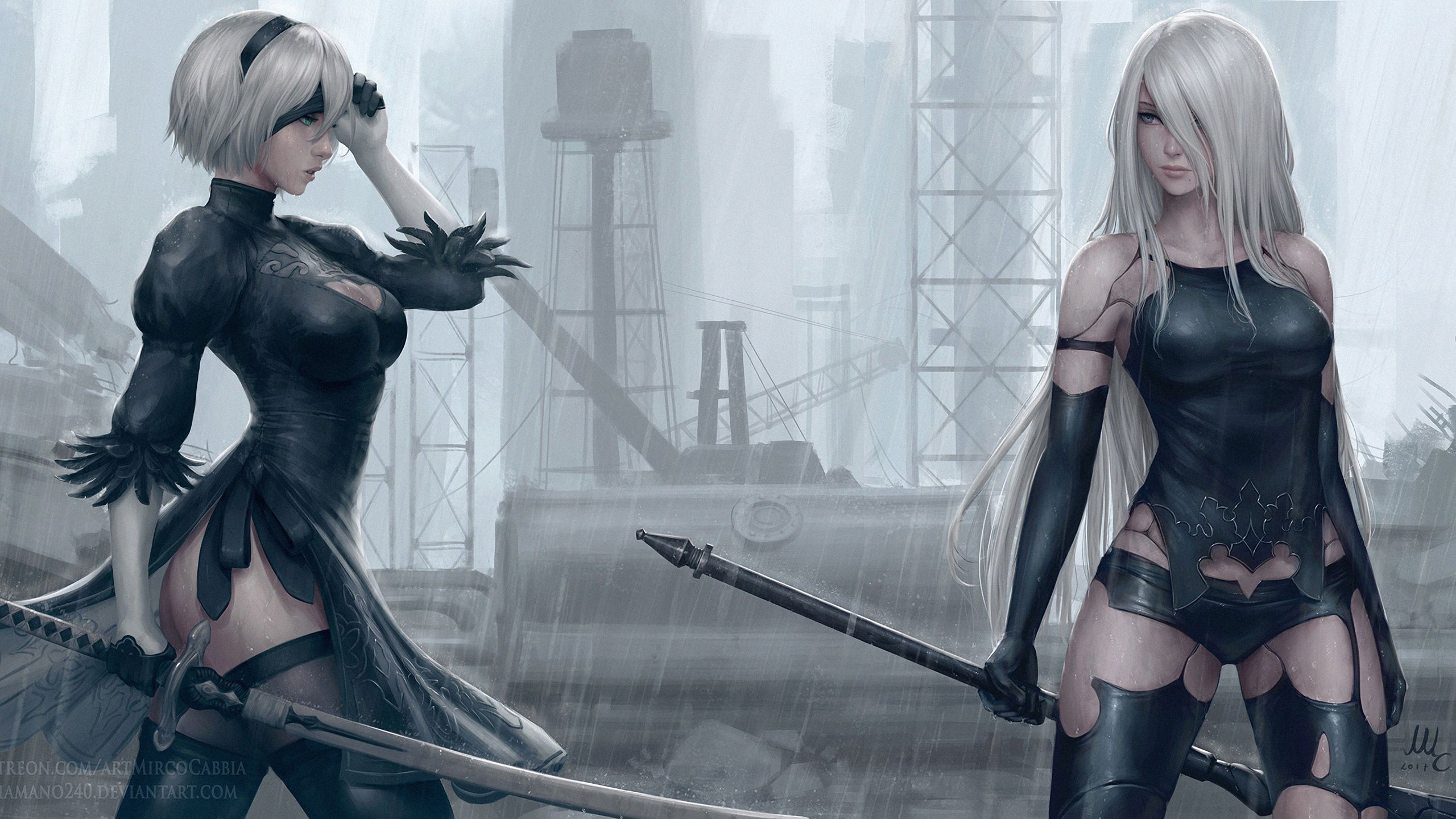 2b And A2 Nier Automata 1440P Resolution HD 4k Wallpaper, Image, Background, Photo and Picture