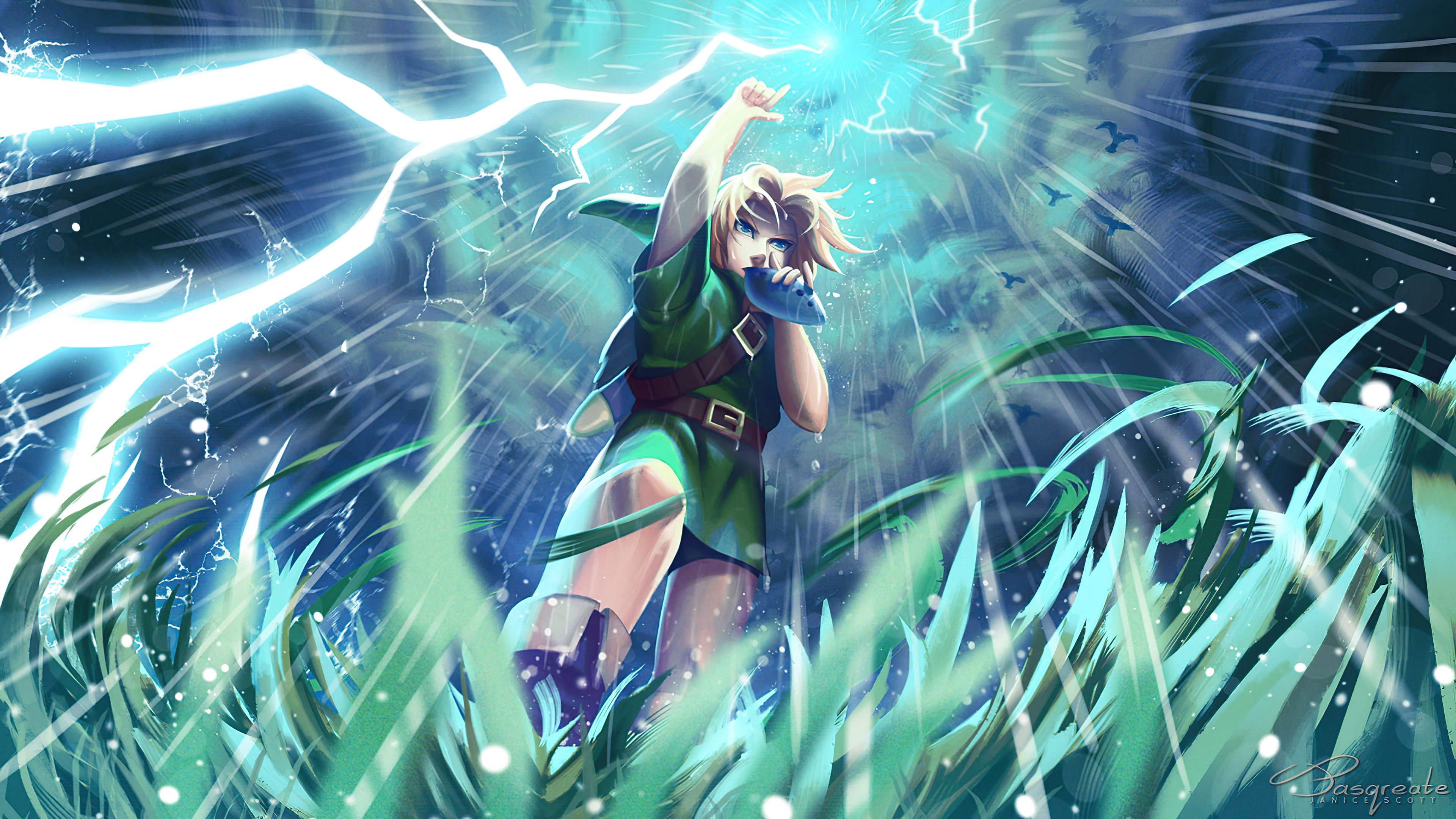 Link In Colorful Background 4K HD The Legend of Zelda Wallpaper
