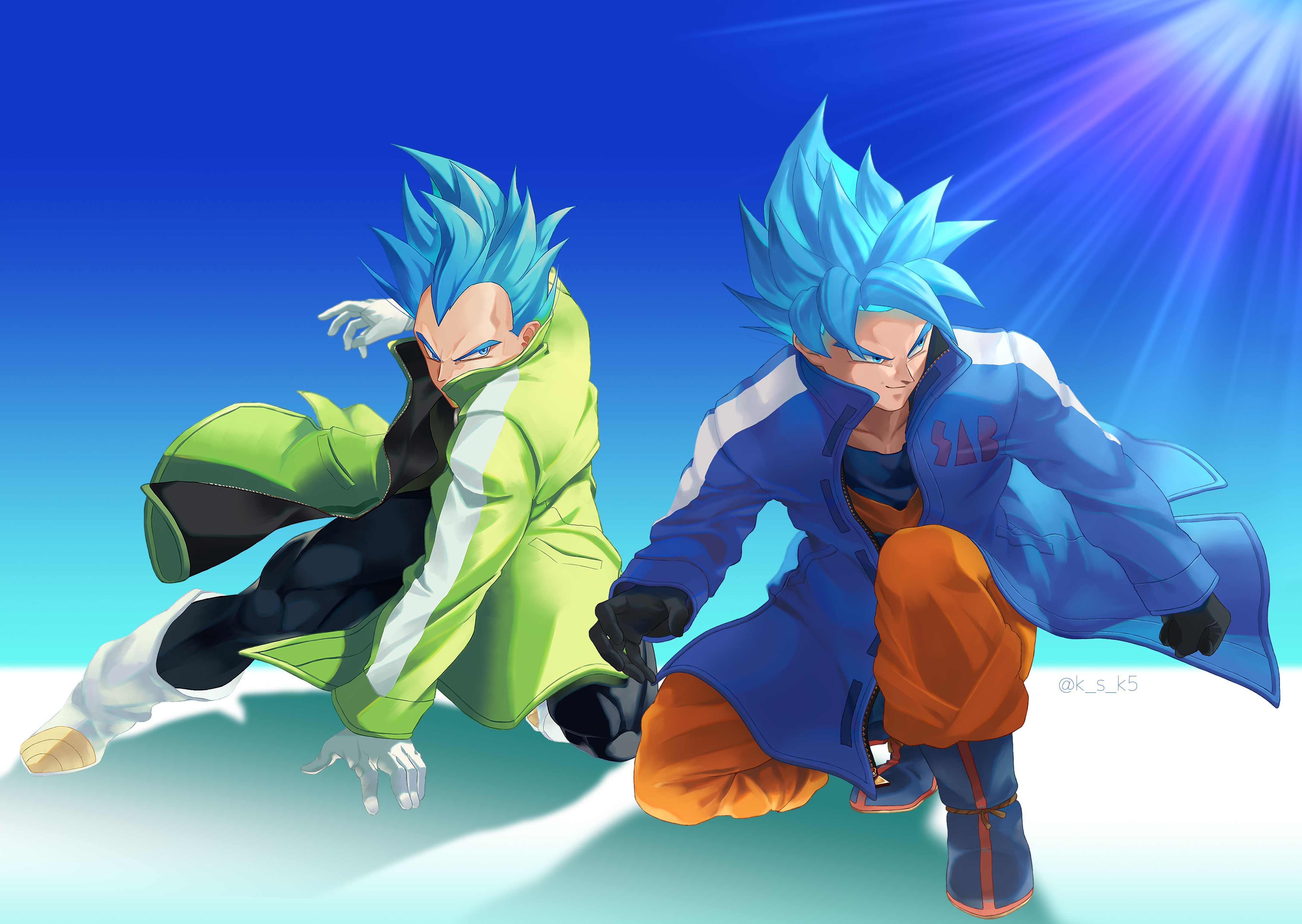 Goku and Vegeta SSJ Blue 4k Ultra HD Wallpapers.
