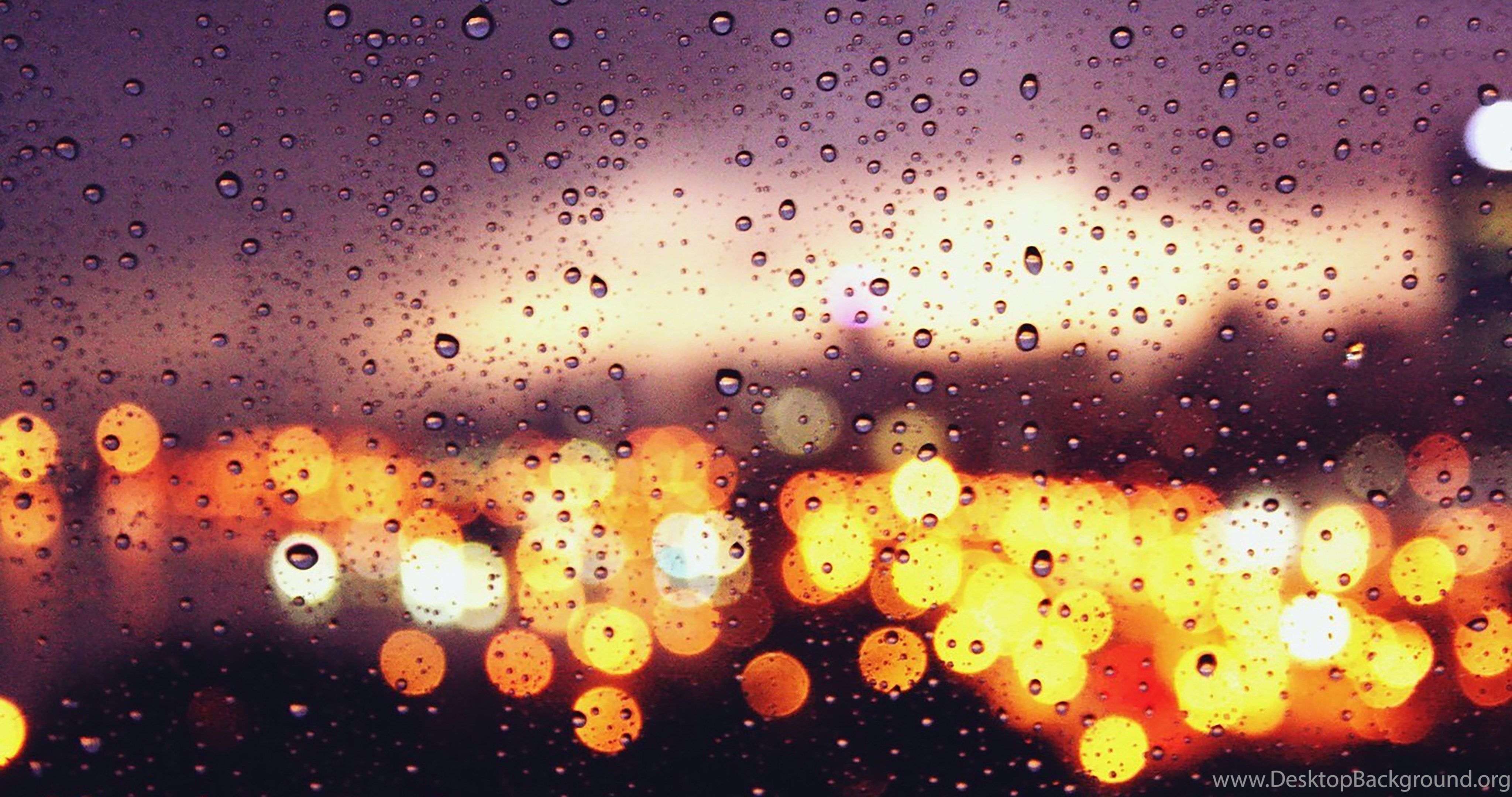 city lights behind the rainy window 1366×768 photography. Desktop Background