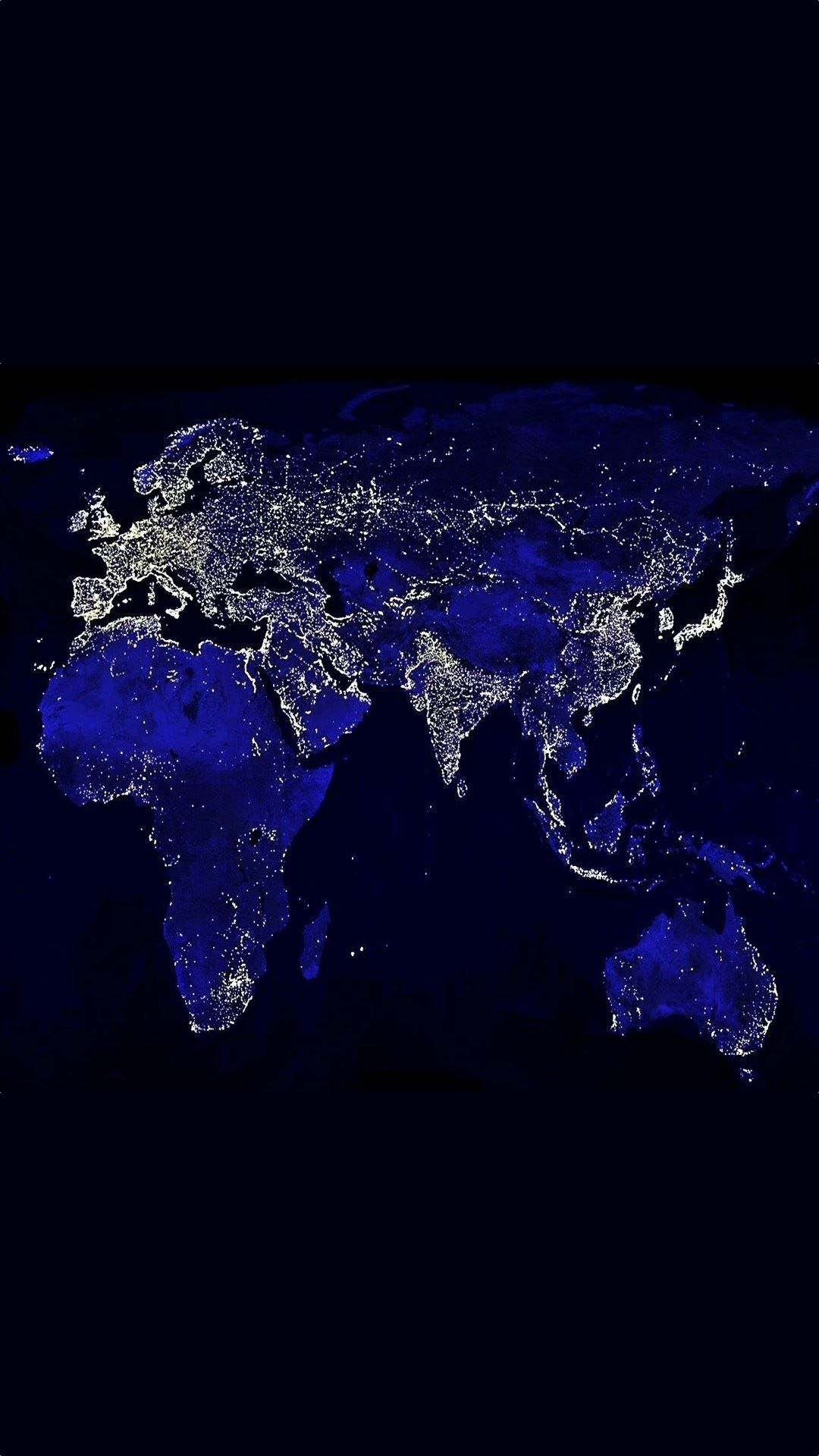 World Map Night Lights 4k HD Wallpaper