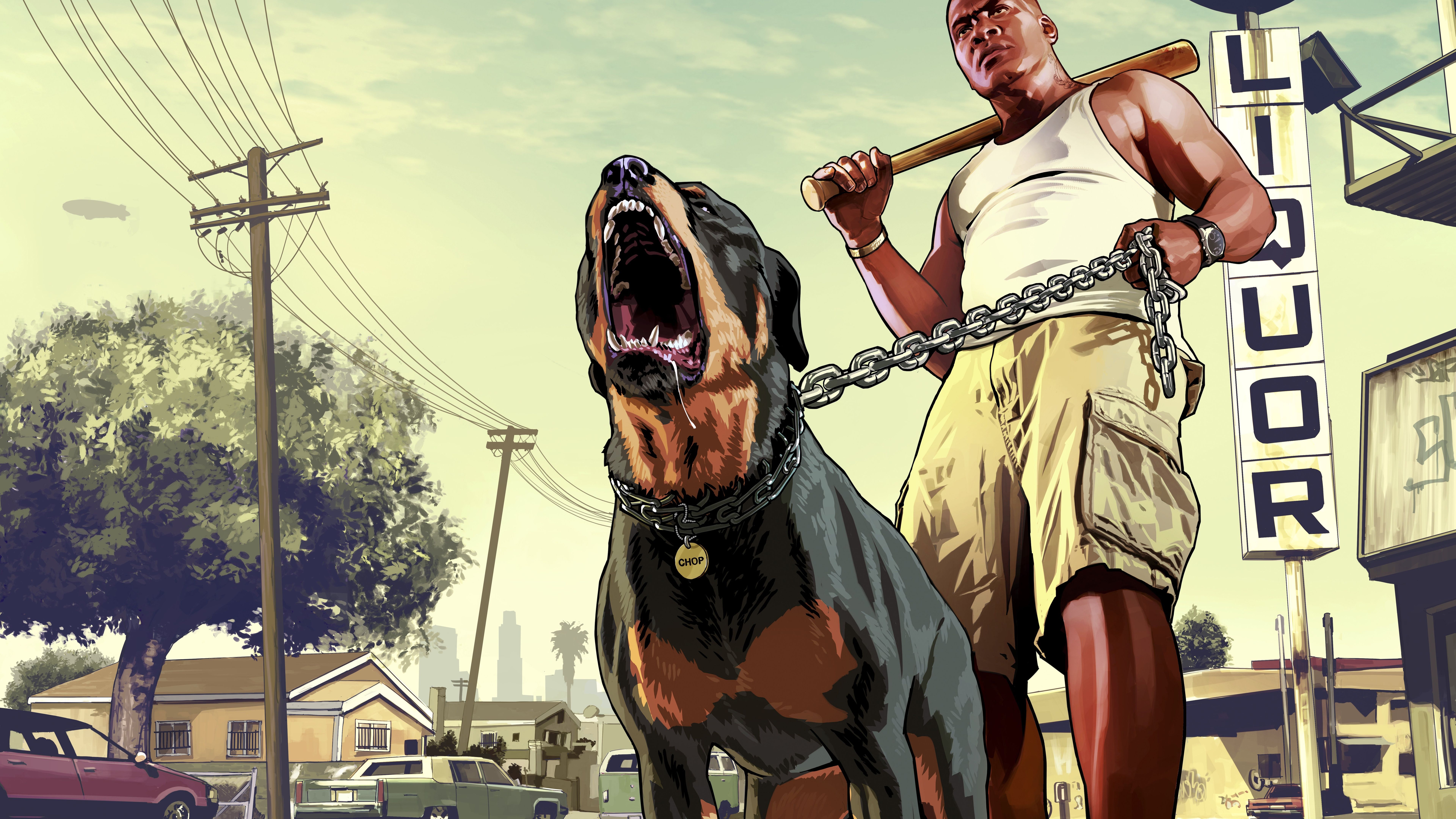 Gta 5 Franklin With Chop Rottweiler 8k 8k HD 4k Wallpaper, Image, Background, Photo and Picture
