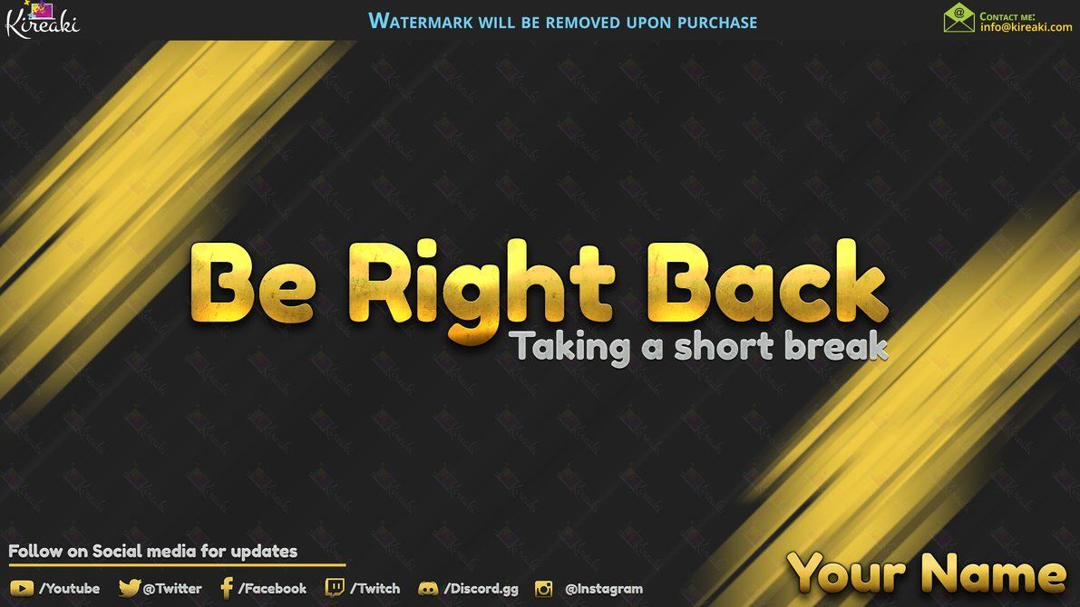 Be Right Back Stream Scene Shop Yellow Diameter Stream Bundle #twitchscenes #twitchanimatedscene #twitc. Be Right Back, Streaming, Scene