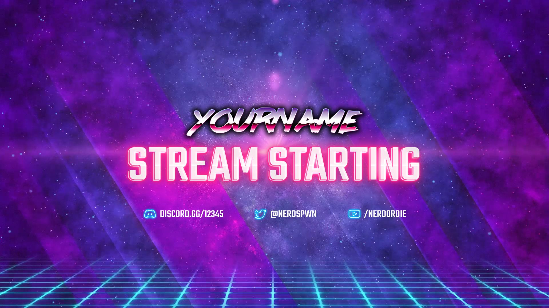 Retrowave, 80s Themed Stream Package for Twitch and Youtube Gaming
