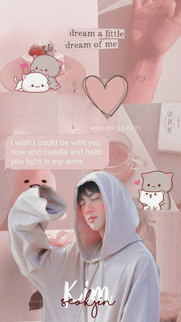 cute cartoon characters funny aesthetic profile picture: iPhone Bts Jin Aesthetic Wallpaper