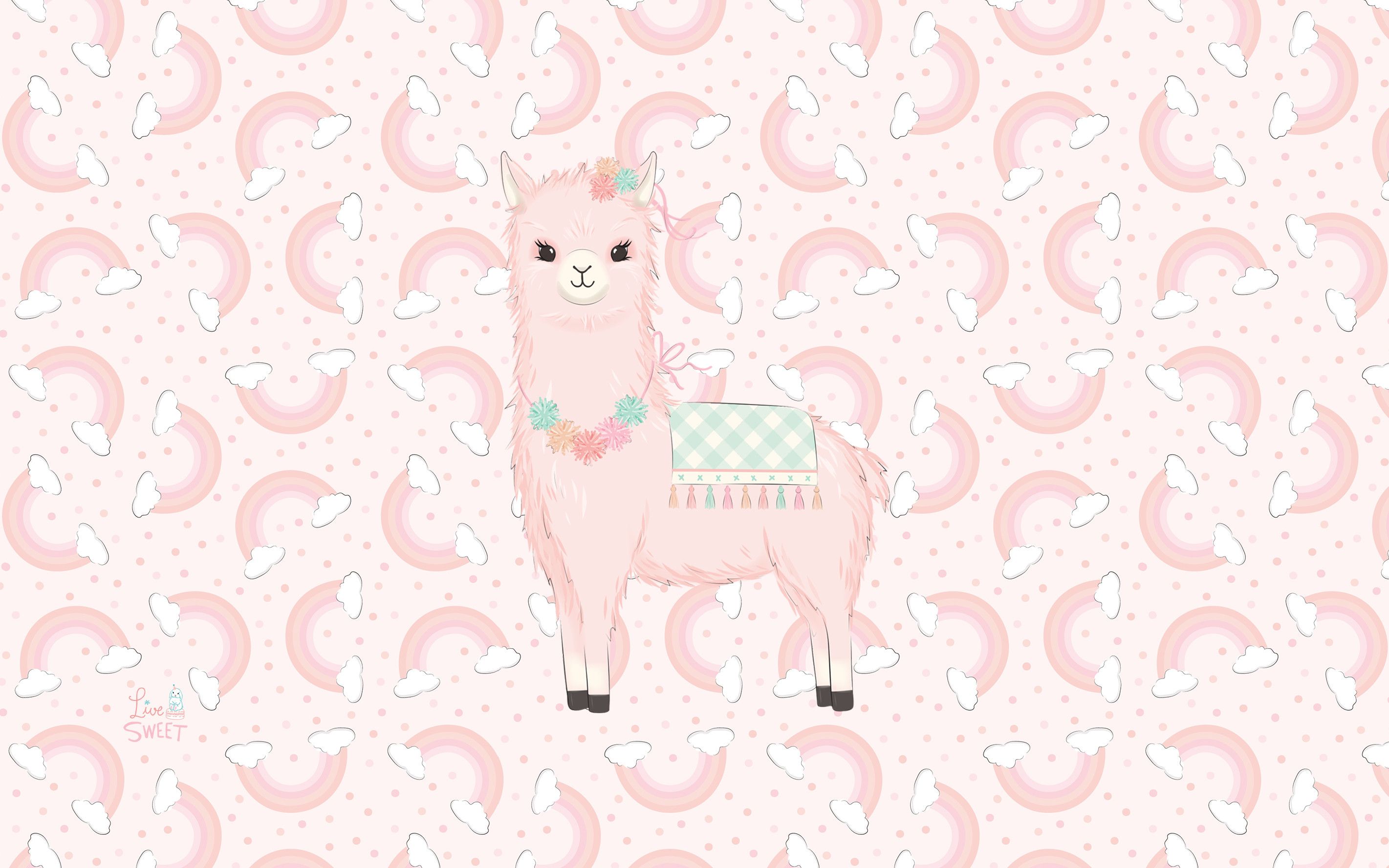 llama wallpaper, pink, llama, wallpaper, pattern, illustration, design, livestock, visual arts, fawn, wrapping paper