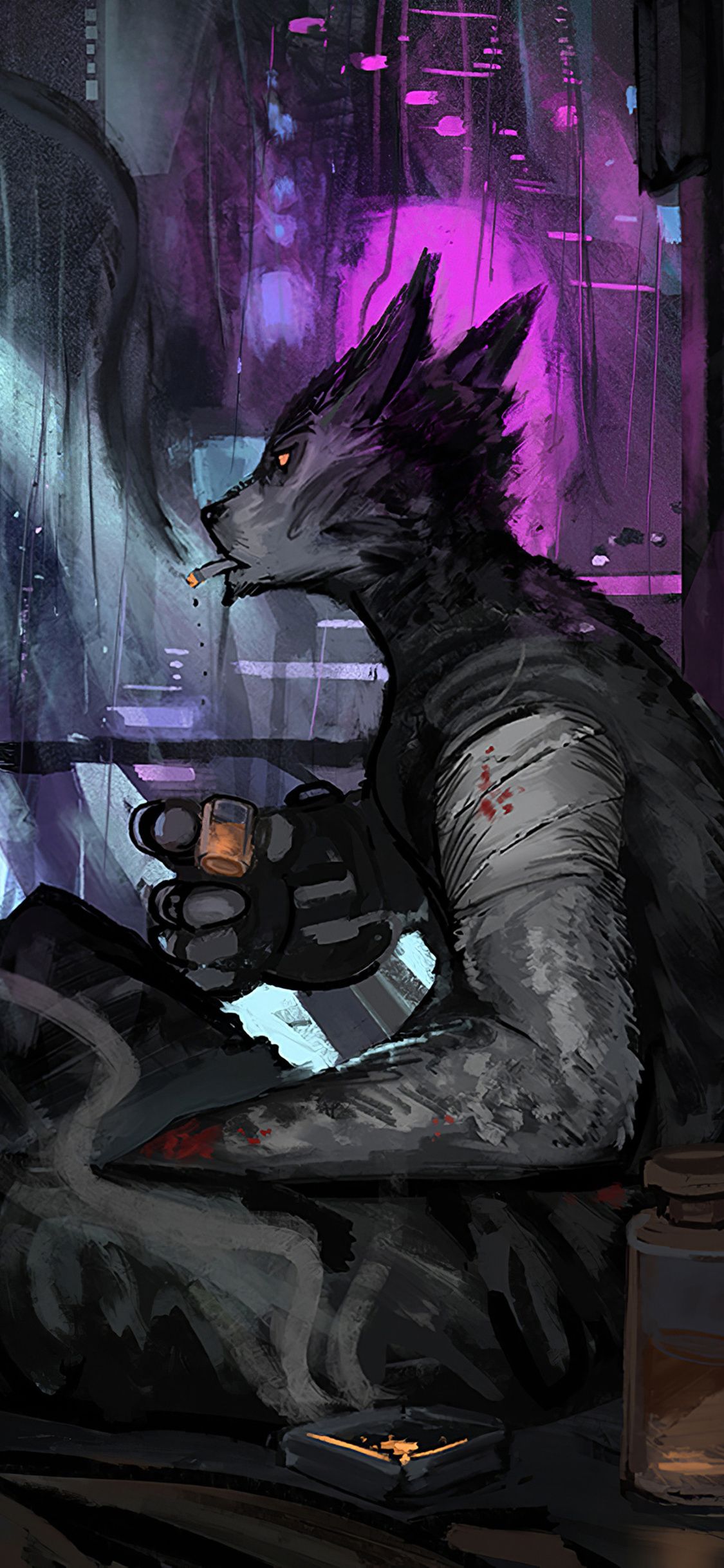 Warrior Scifi Neon Rain City Cyberpunk 4k iPhone XS, iPhone 10, iPhone X HD 4k Wallpaper, Image, Background, Photo and Picture