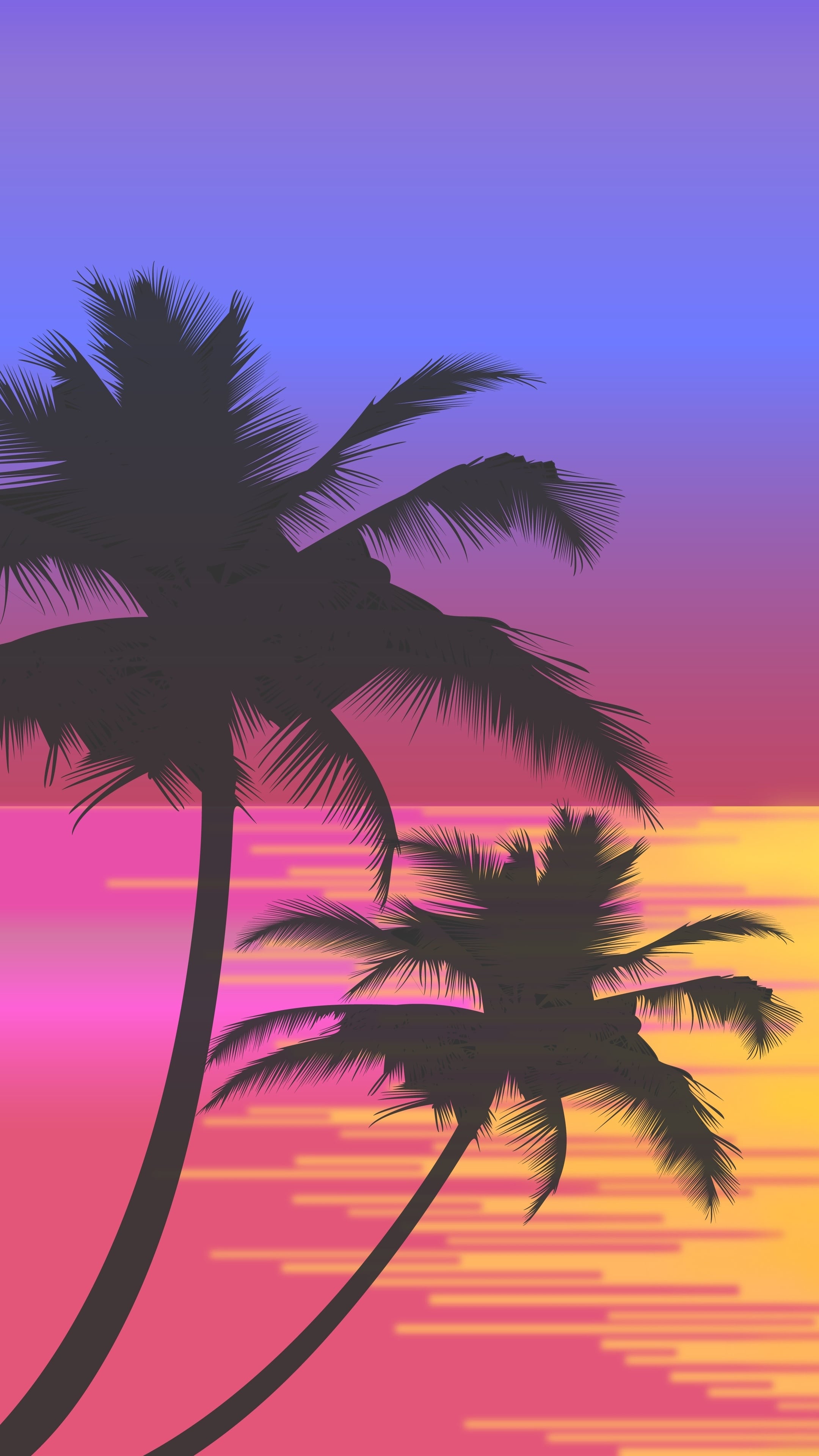 Sunset Palm Tree Wallpaper Free HD Wallpaper