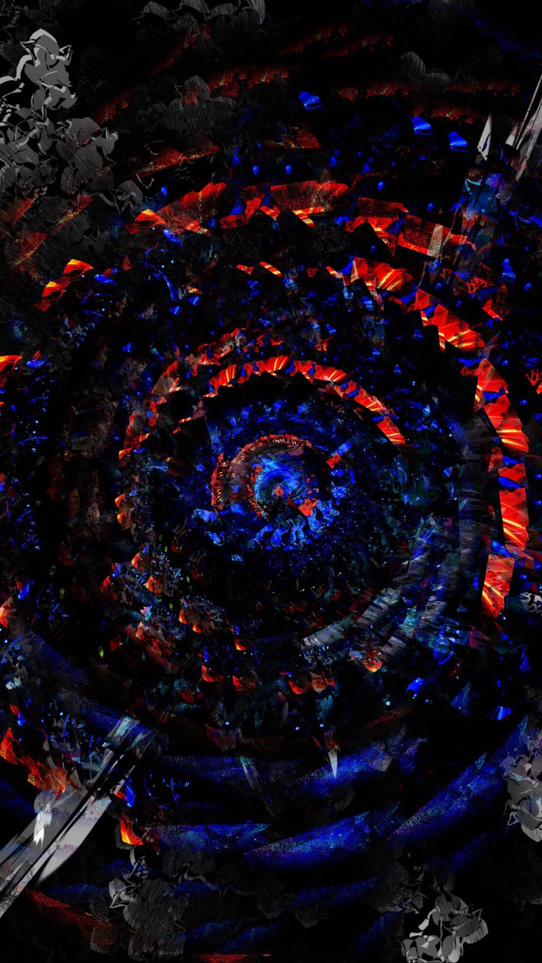 Abstract Circles Rotation Red 1080x1920 4K Mobile Wallpaper