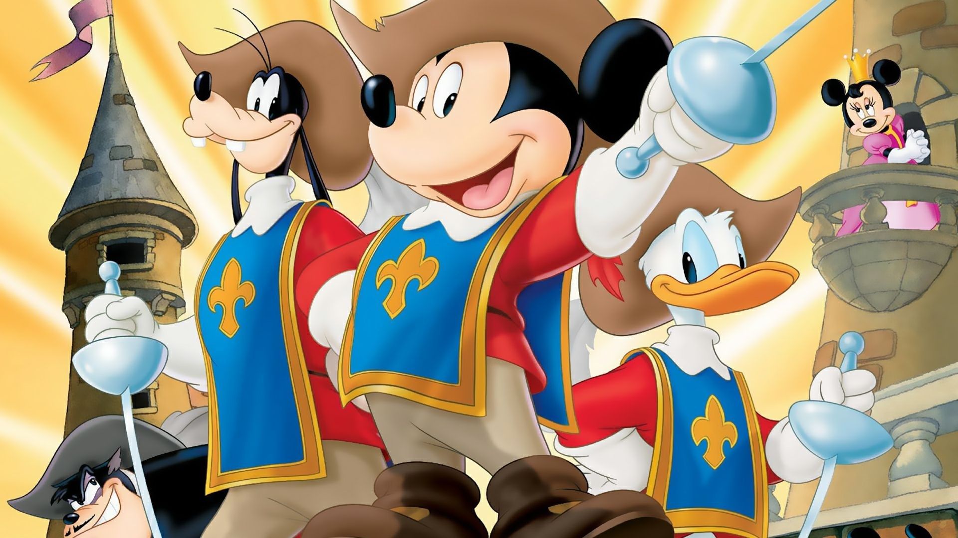 1920x1080 px mickey donald goofy the three musketeers picture for large desktop