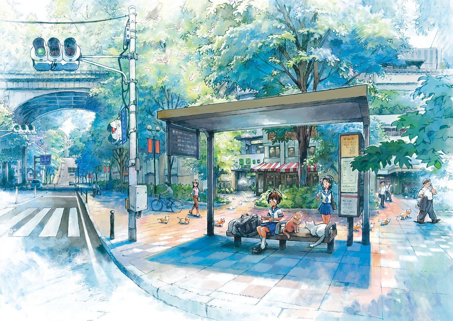 Anime Watercolor Wallpaper, HD Anime Watercolor Background on WallpaperBat