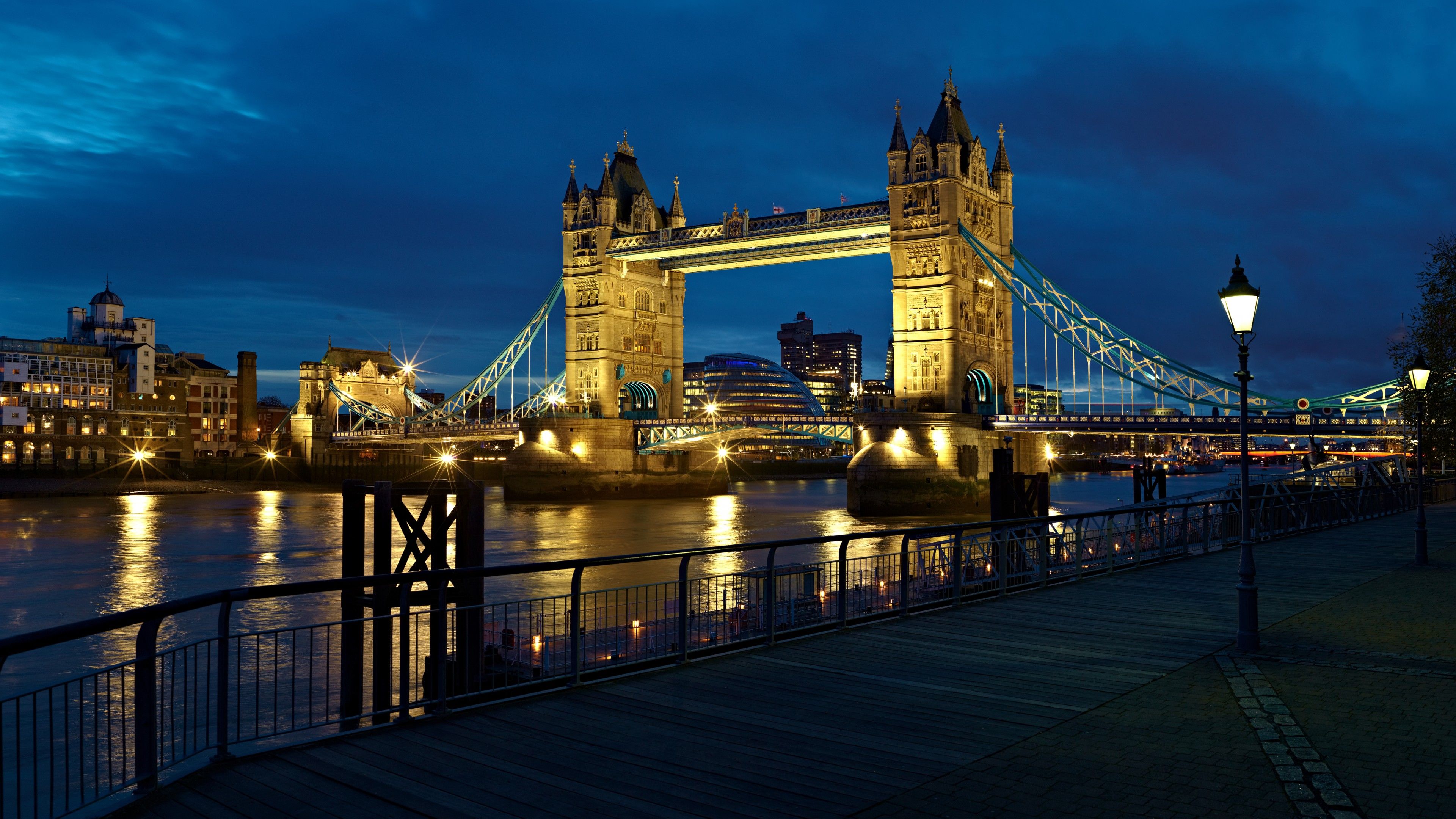 Wallpaper London, bridge, UK, night, river, travel, tourism, Architecture