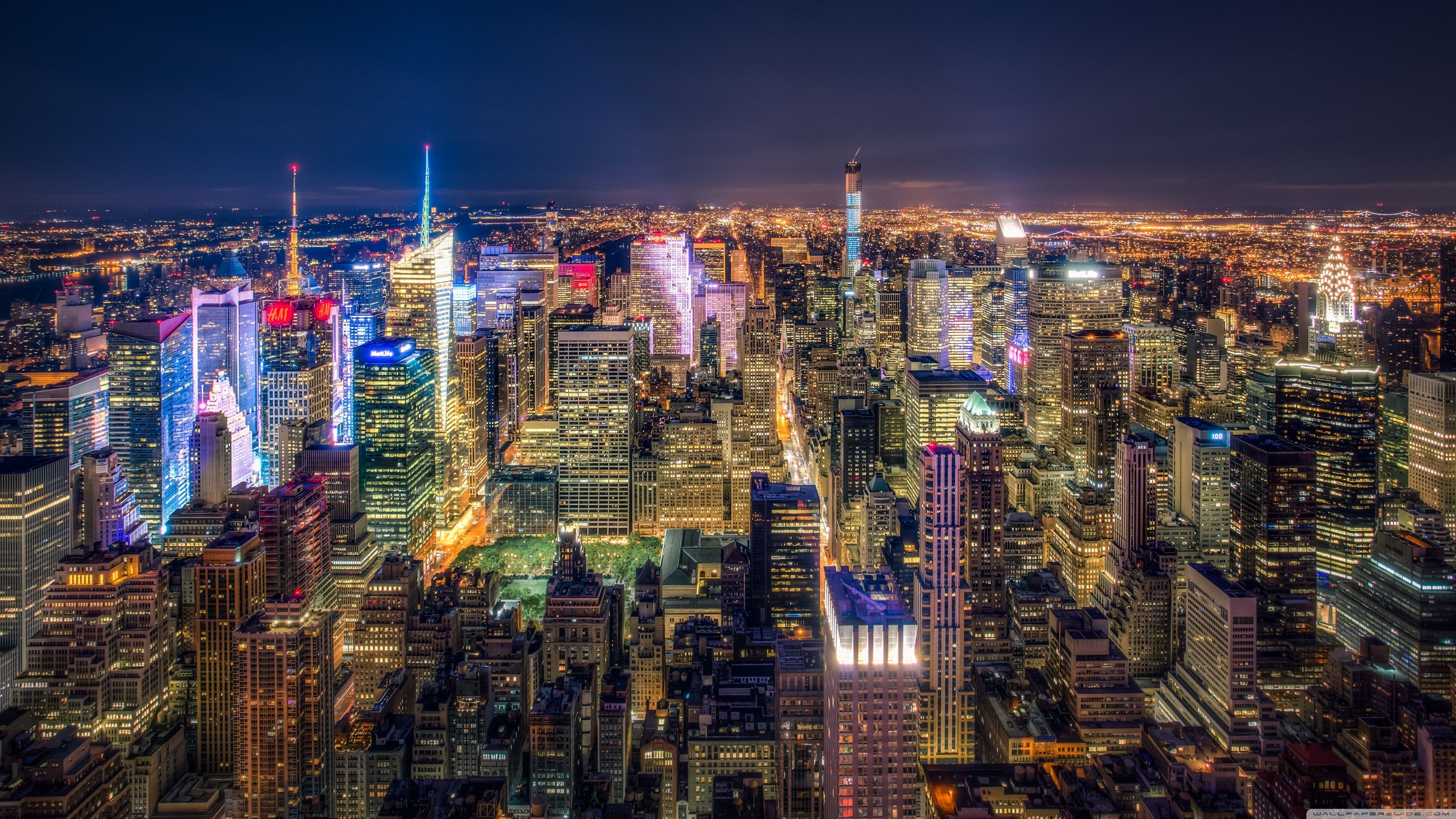 Best Of New York City At Night 4k Wallpaper wallpaper. New york cityscape, Aerial view, Manhattan times square