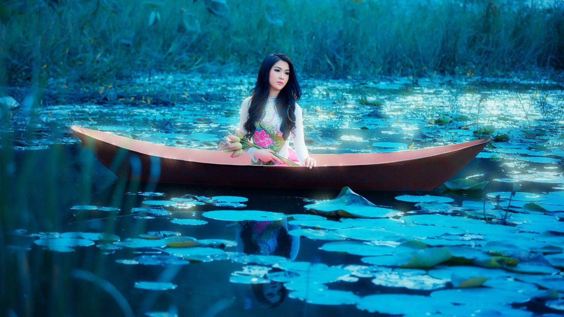 1920x1080 asian women outdoors model women boat fantasy art wallpaper JPG 433 kB