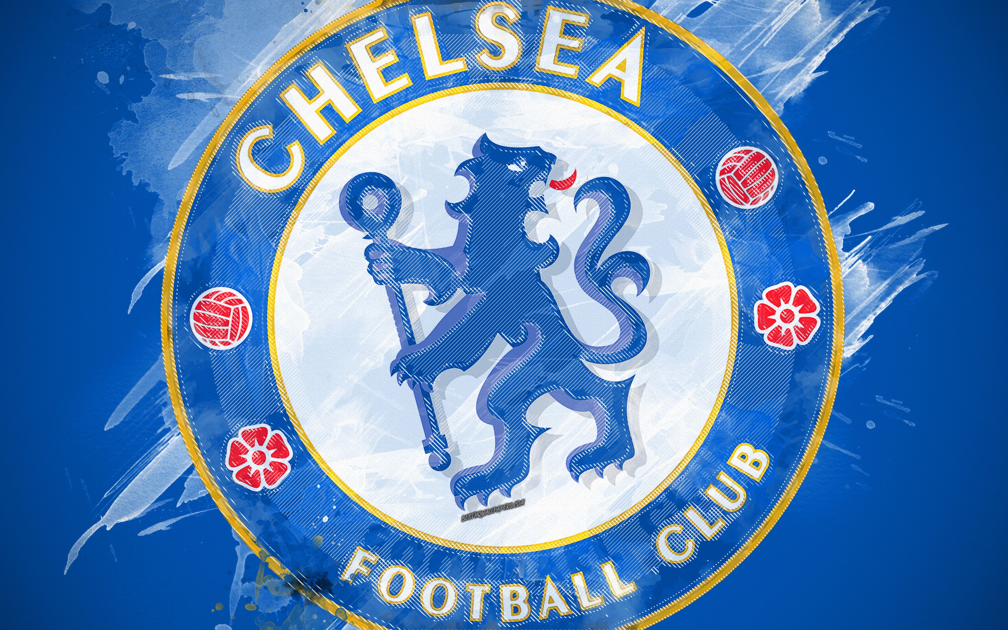 Chelsea Fc, 4k, Paint Art, Logo, Creative, English Fc HD Wallpaper