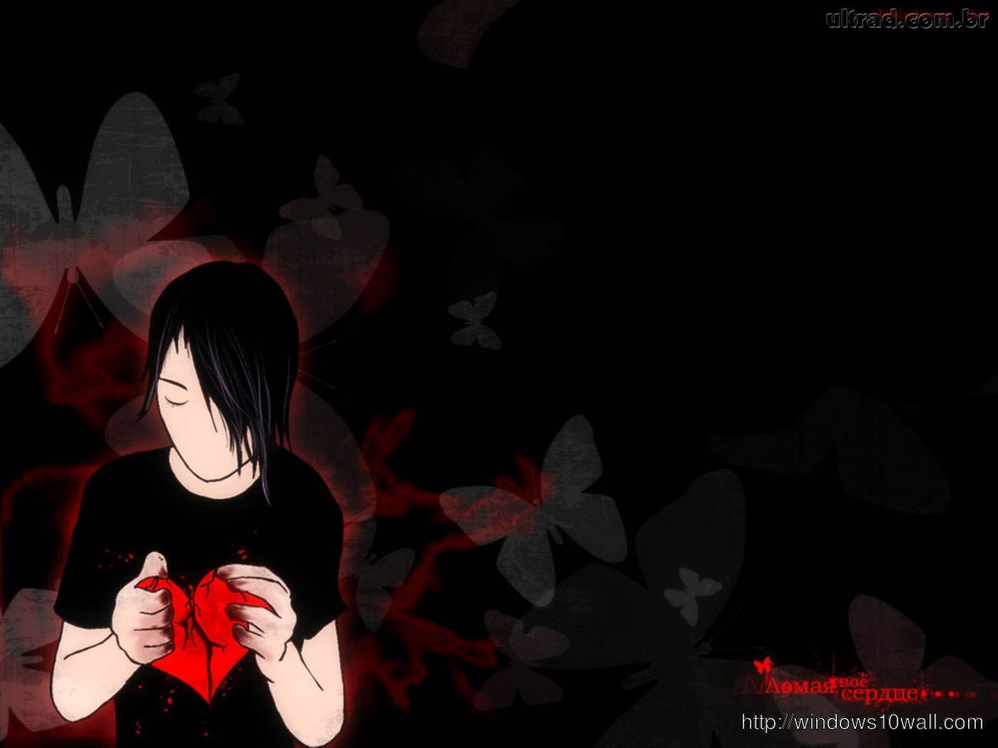 Black Broken Heart Wallpaper HD For Mobile