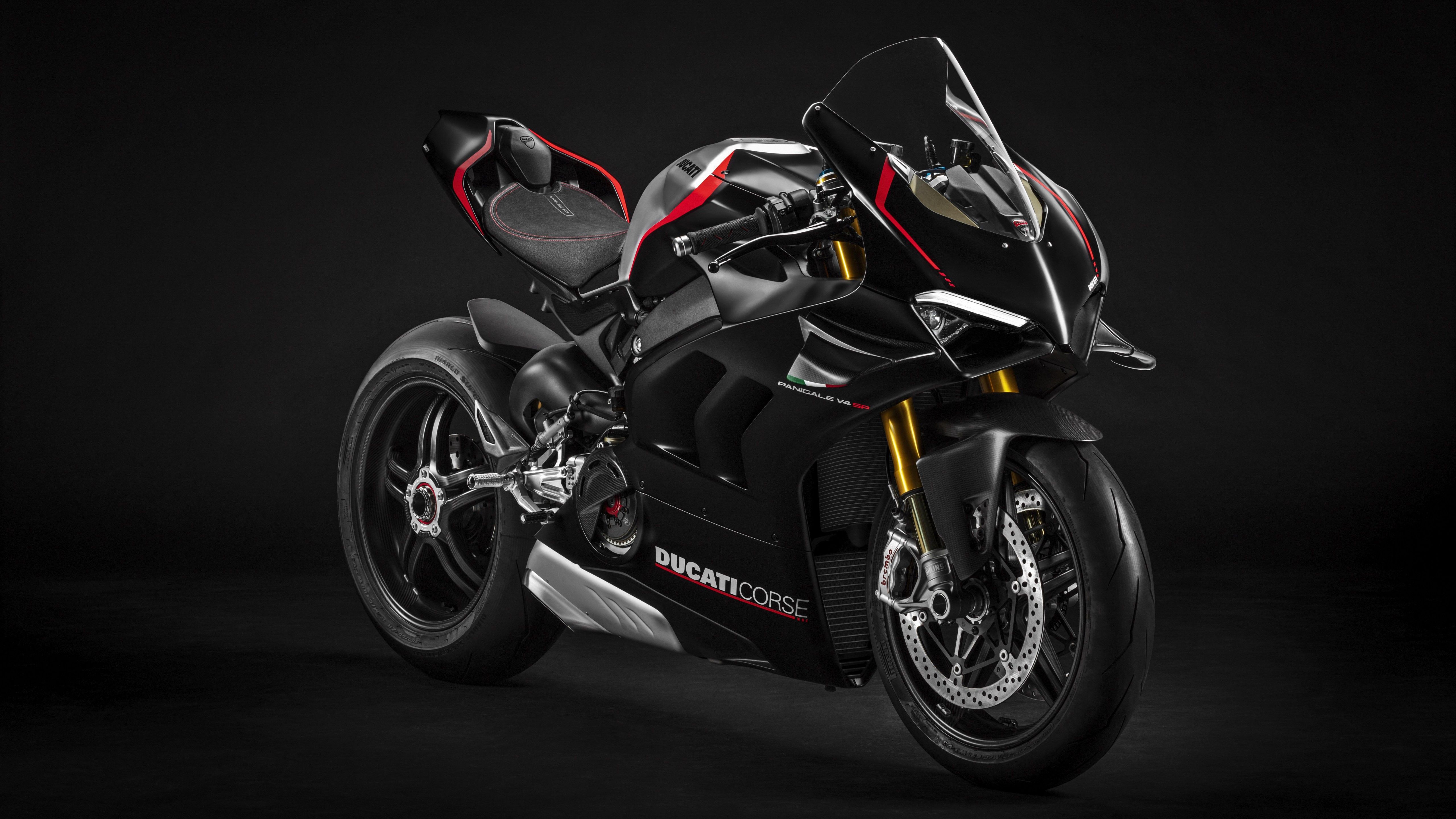 Ducati Panigale V4 SP 4K Wallpaper, 2021, Dark background, 5K, 8K, Black/ Dark