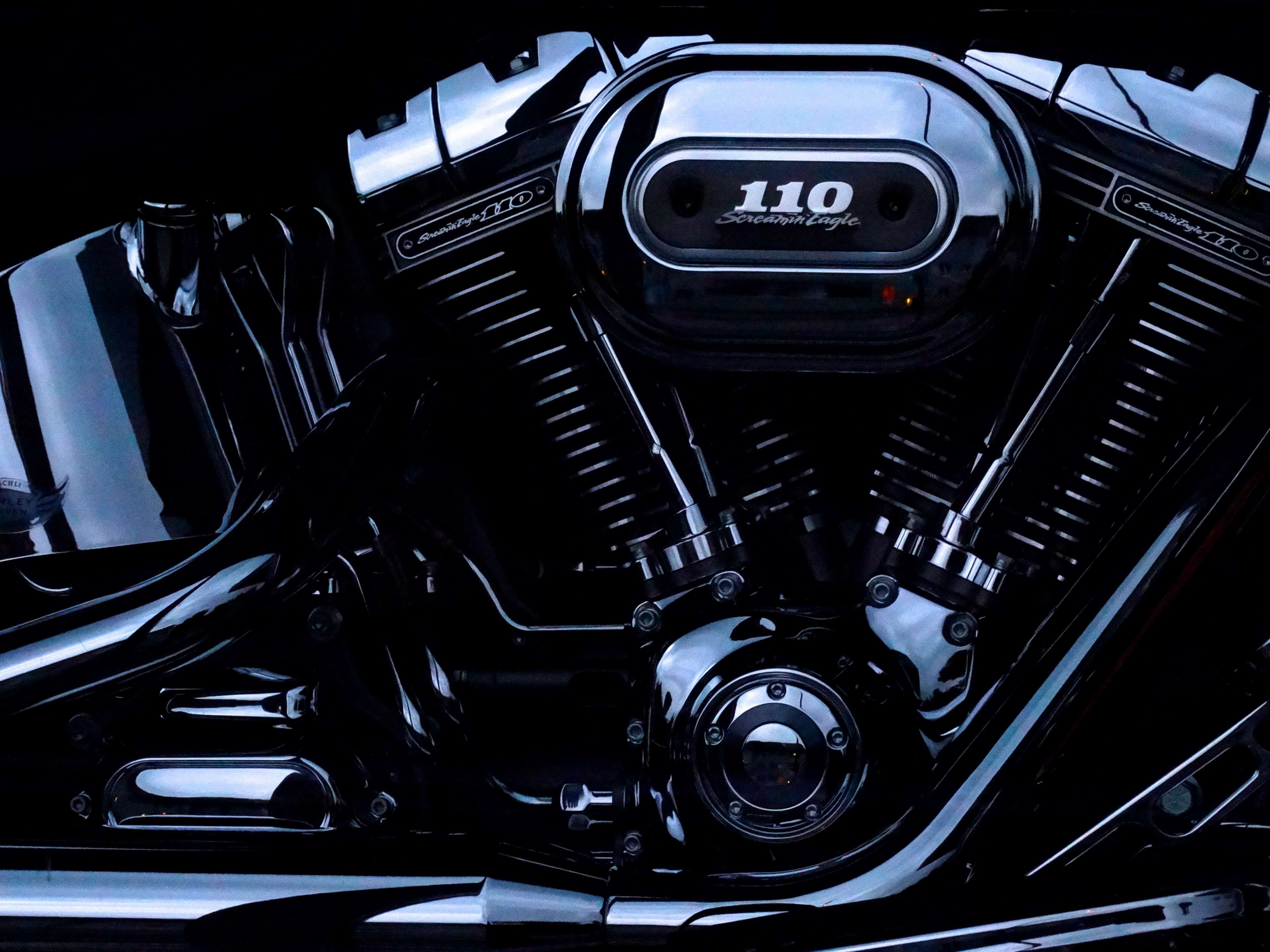 black, chrome, harley davidson, metal, motor, motorcycle engine, motorcycles, shiny 4k wallpaper