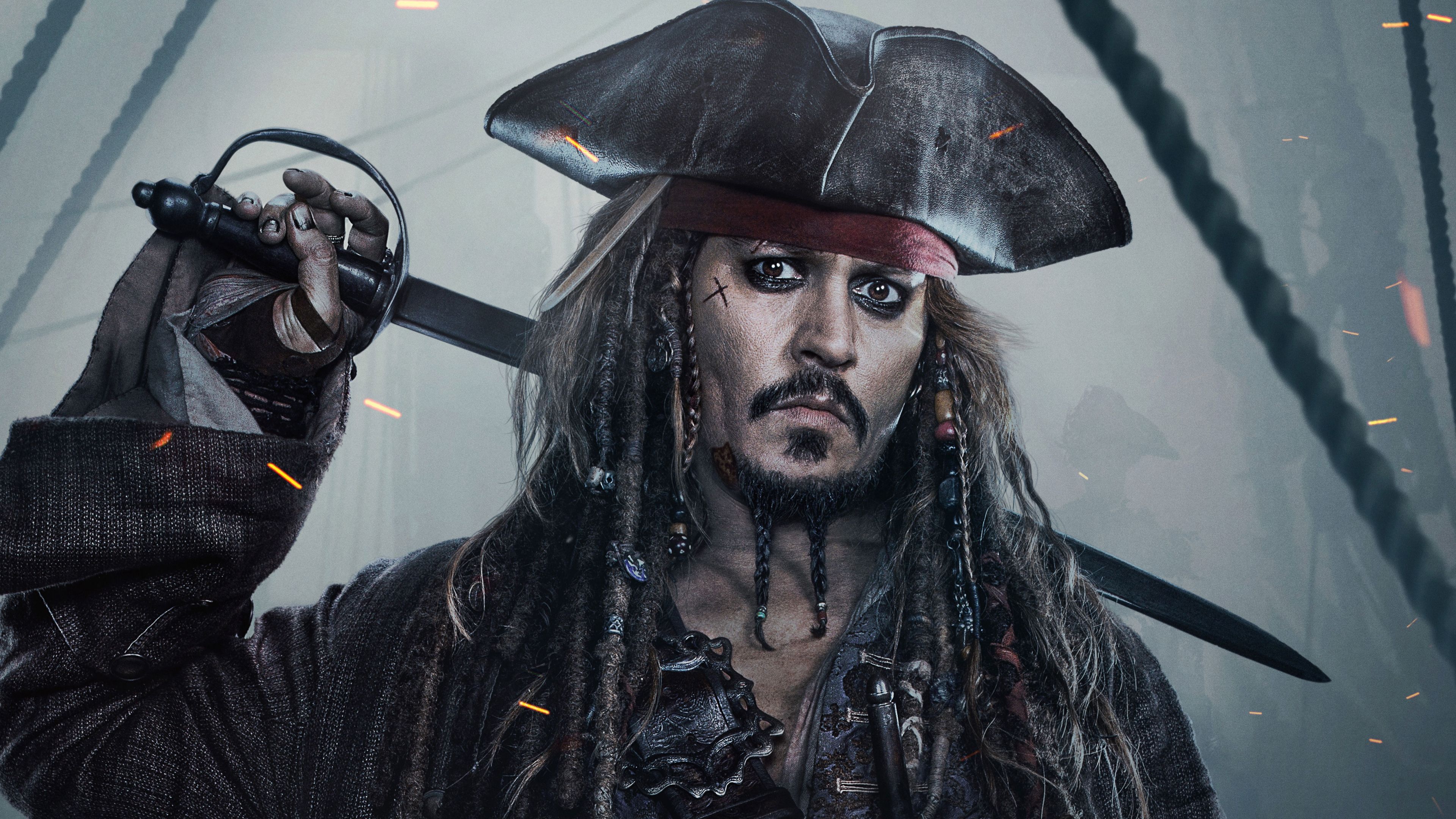 Desktop Wallpaper Jack Sparrow In Pirates Of The Caribbean: Dead Men Tell No Tales, Movie, 4k, HD Image, Picture, Background, Mde2wr