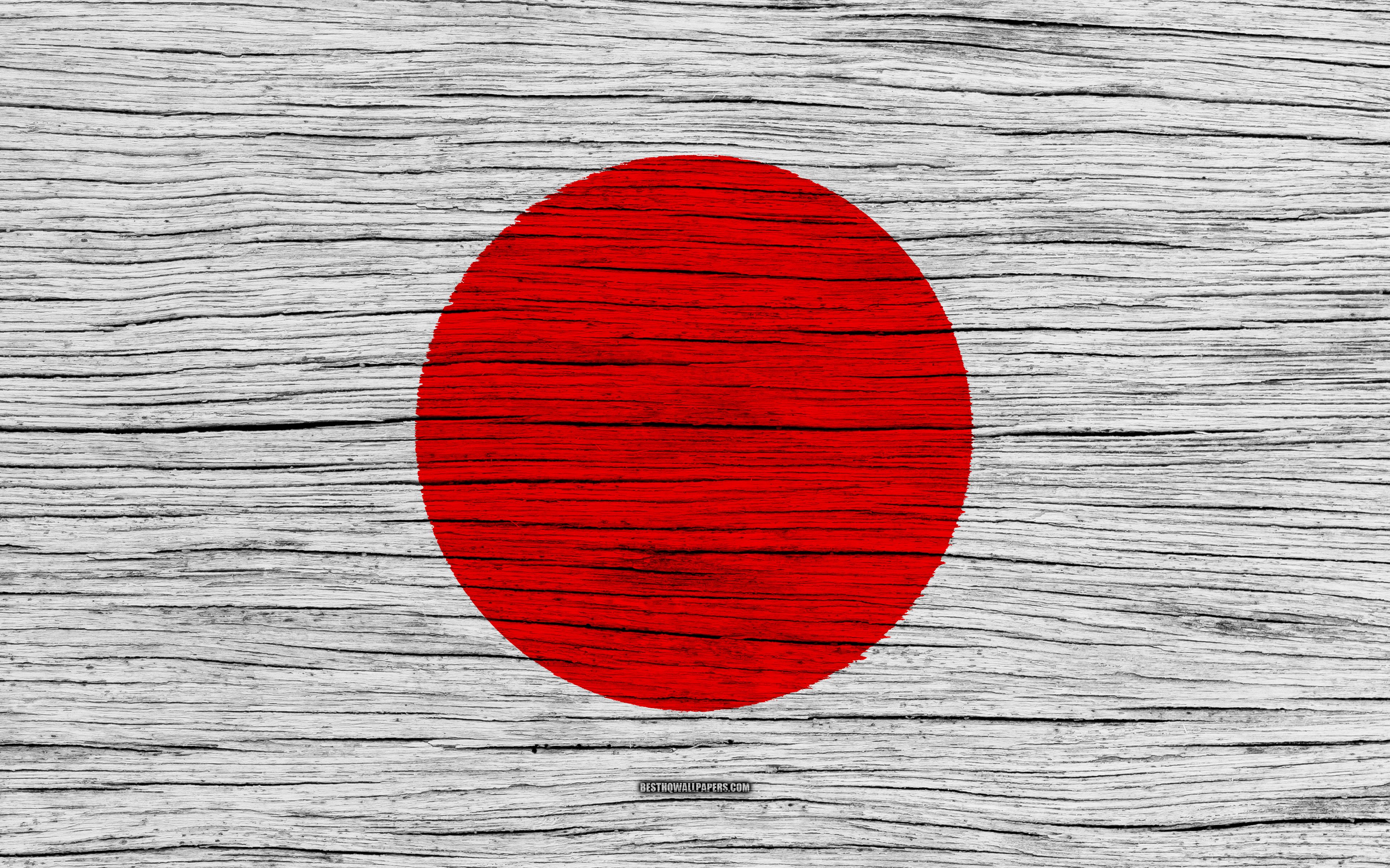 Download wallpaper Flag of Japan, 4k, Asia, wooden texture, Japanese flag, national symbols, Japan flag, art, Japan for desktop with resolution 3840x2400. High Quality HD picture wallpaper
