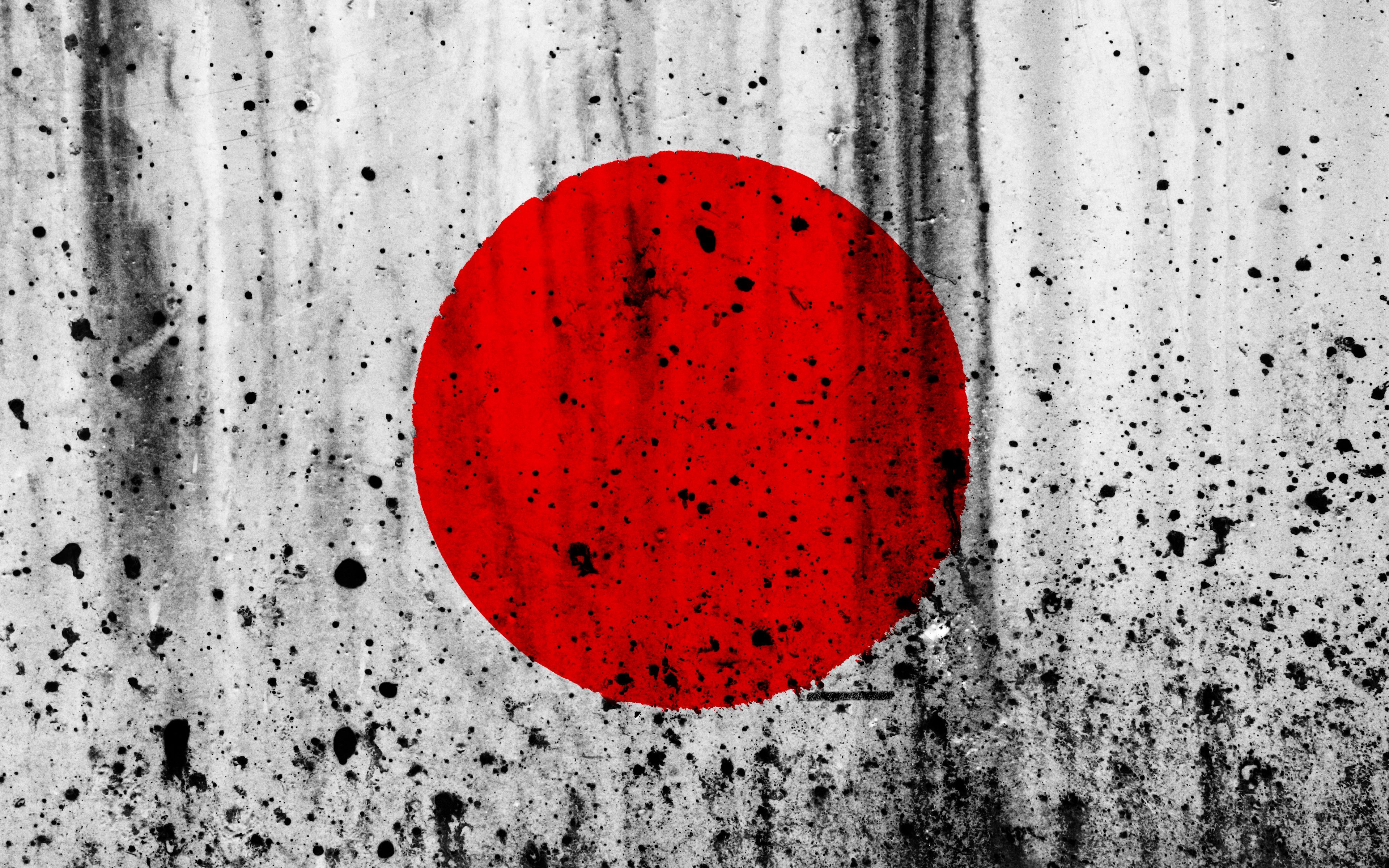 Download wallpaper Japanese flag, 4k, grunge, flag of Japan, Asia, Japan, national symbols, Japan national flag for desktop with resolution 3840x2400. High Quality HD picture wallpaper
