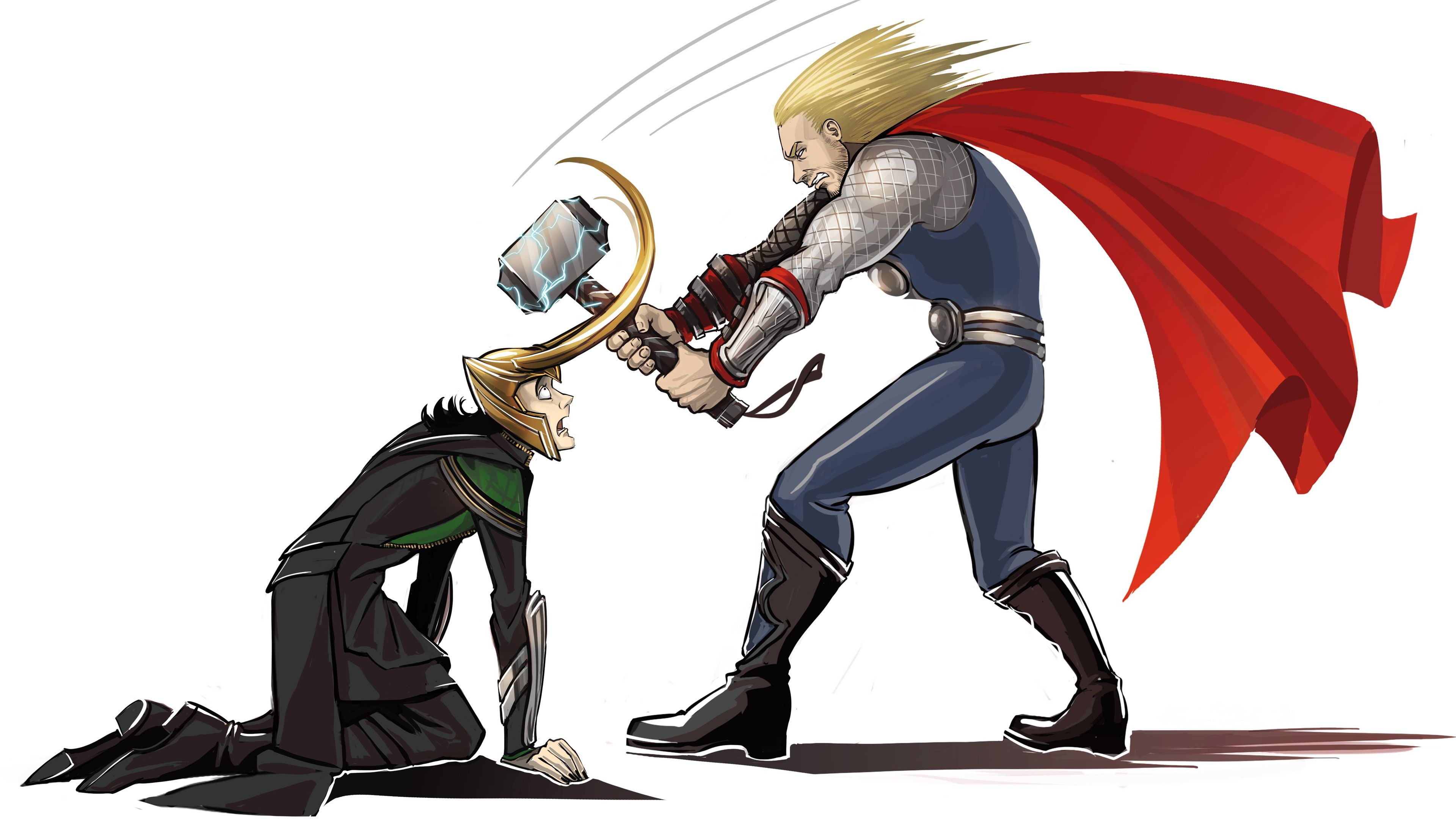 Wallpaper 4k Thor Vs Loki 4k Wallpaper, 5k Wallpaper, Artist Wallpaper, Artwork Wallpaper, Funny Wallpaper, Hd Wallpaper, Loki Wallpaper, Superheroes Wallpaper, Thor Wallpaper