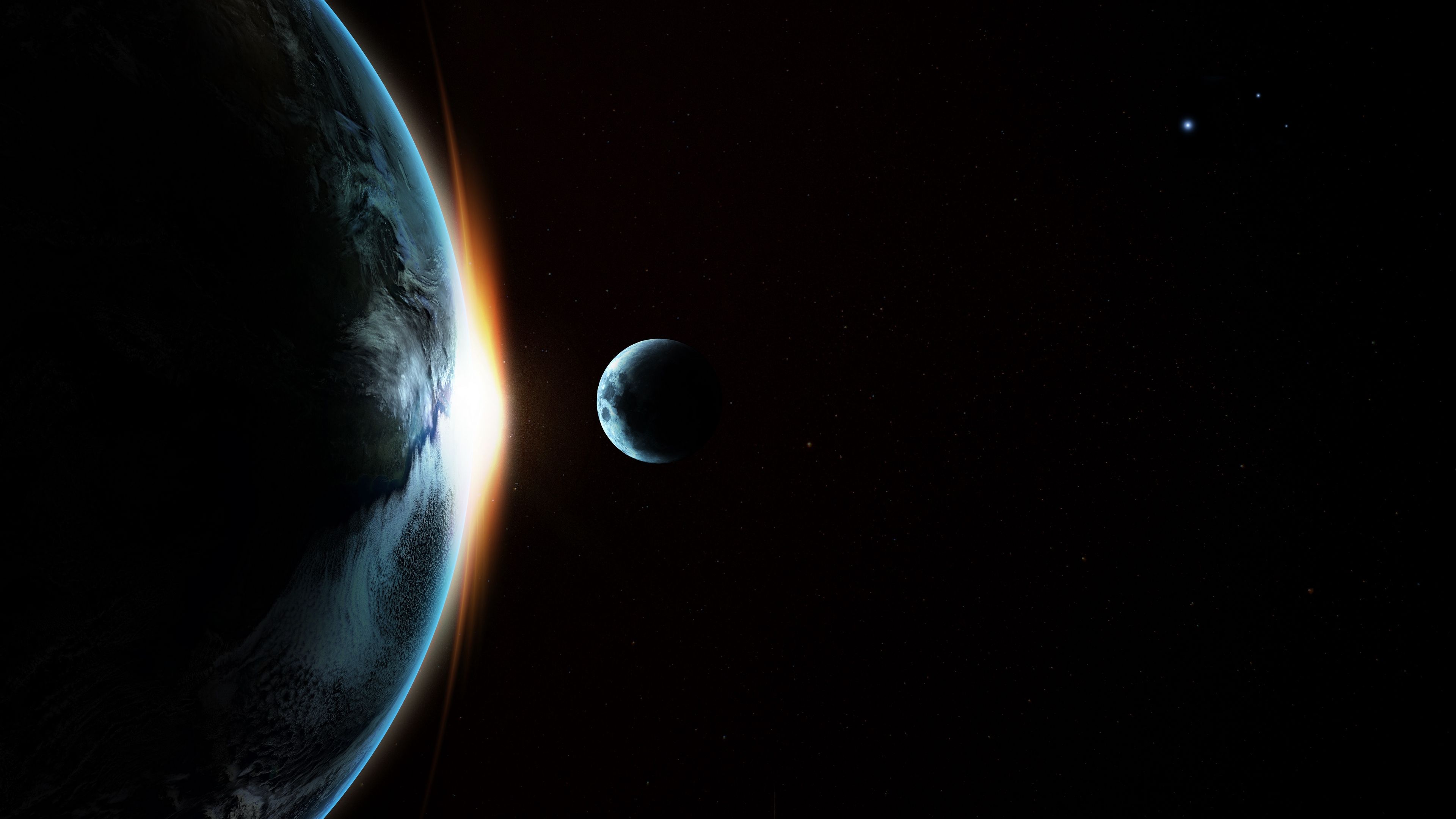 Earth And Moon 4k HD Wallpapers - Wallpaper Cave