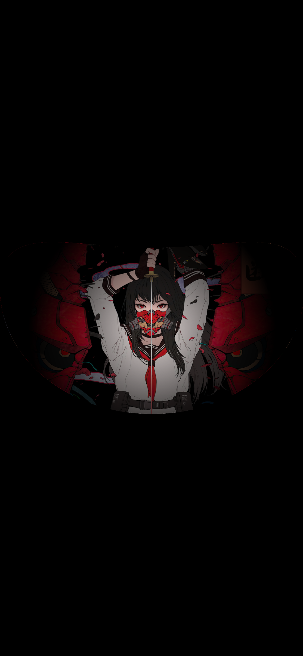 Samurai Anime High School Girl Katana Oni Mask 4K. Samurai anime, Anime high school, Samurai