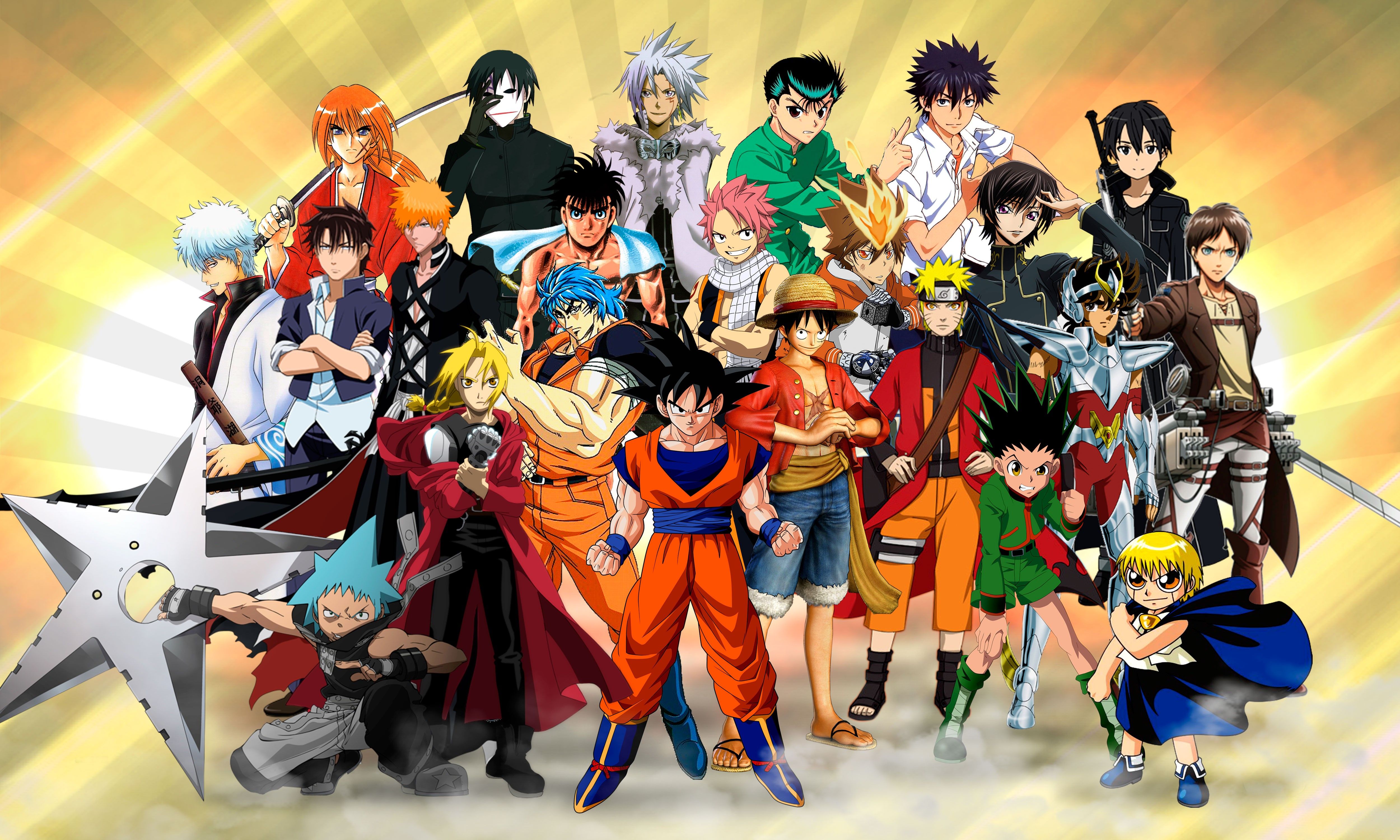 Goku, Monkey D. Luffy, Naruto Uzumaki 4k wallpaper. Mocah HD Wallpaper
