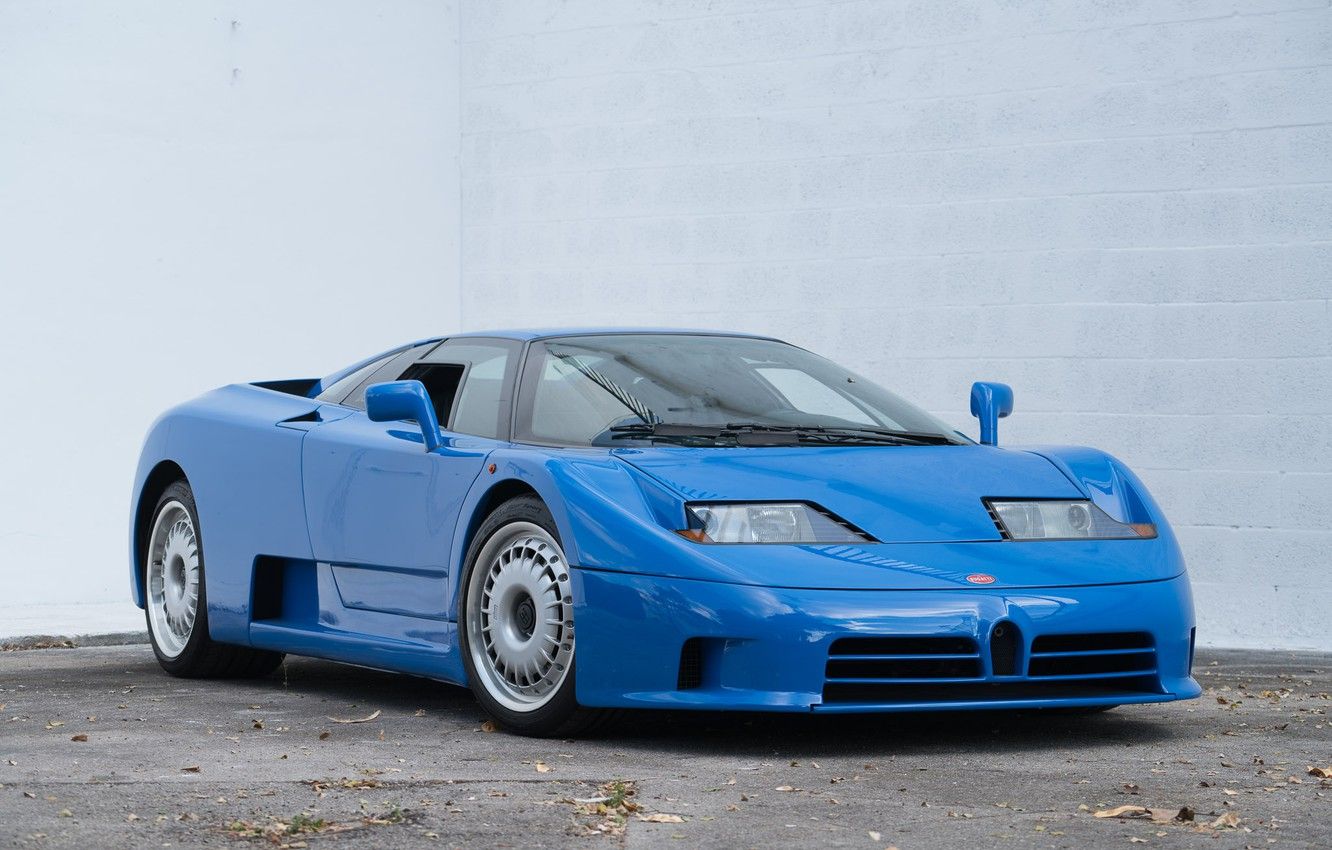 Wallpaper Blue, French, Supercar, The front, Bugatti EB110 image for desktop, section bugatti