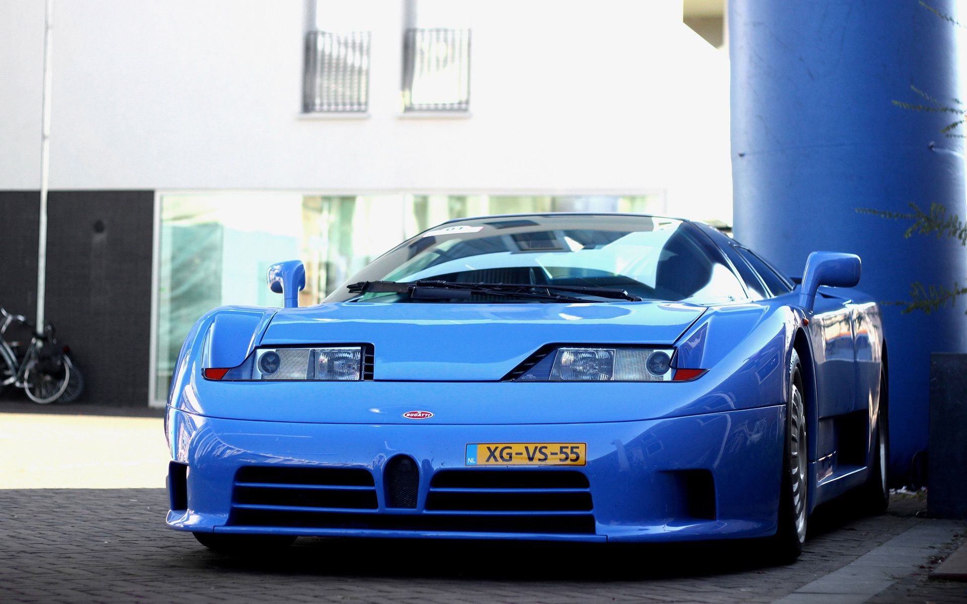 Wallpaper Bugatti EB 110 blue supercar front view 1920x1200 HD Picture, Image