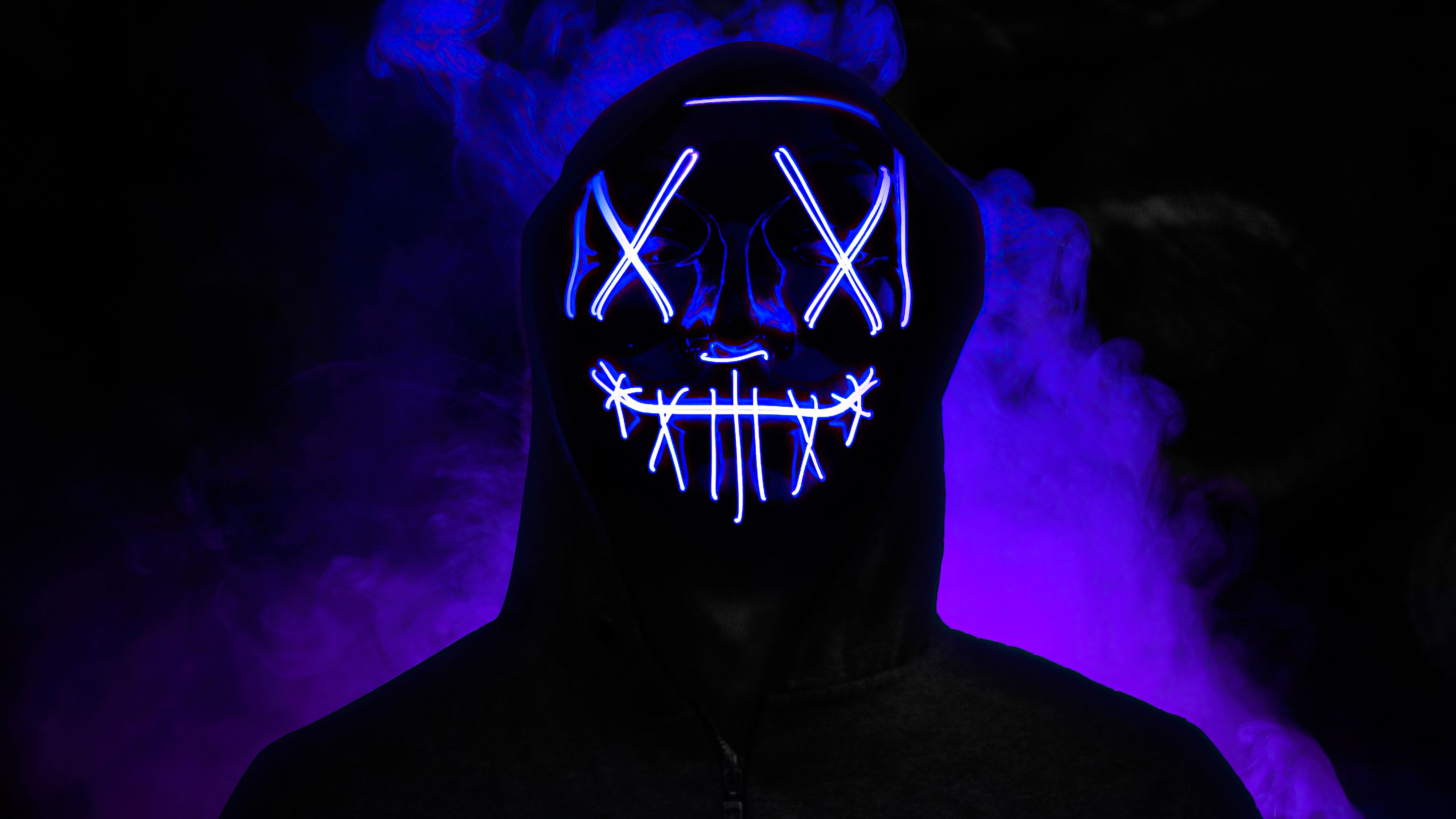 Boy Neon Mask Glowing 5k, HD Artist, 4k Wallpaper, Image, Background, Photo and Picture