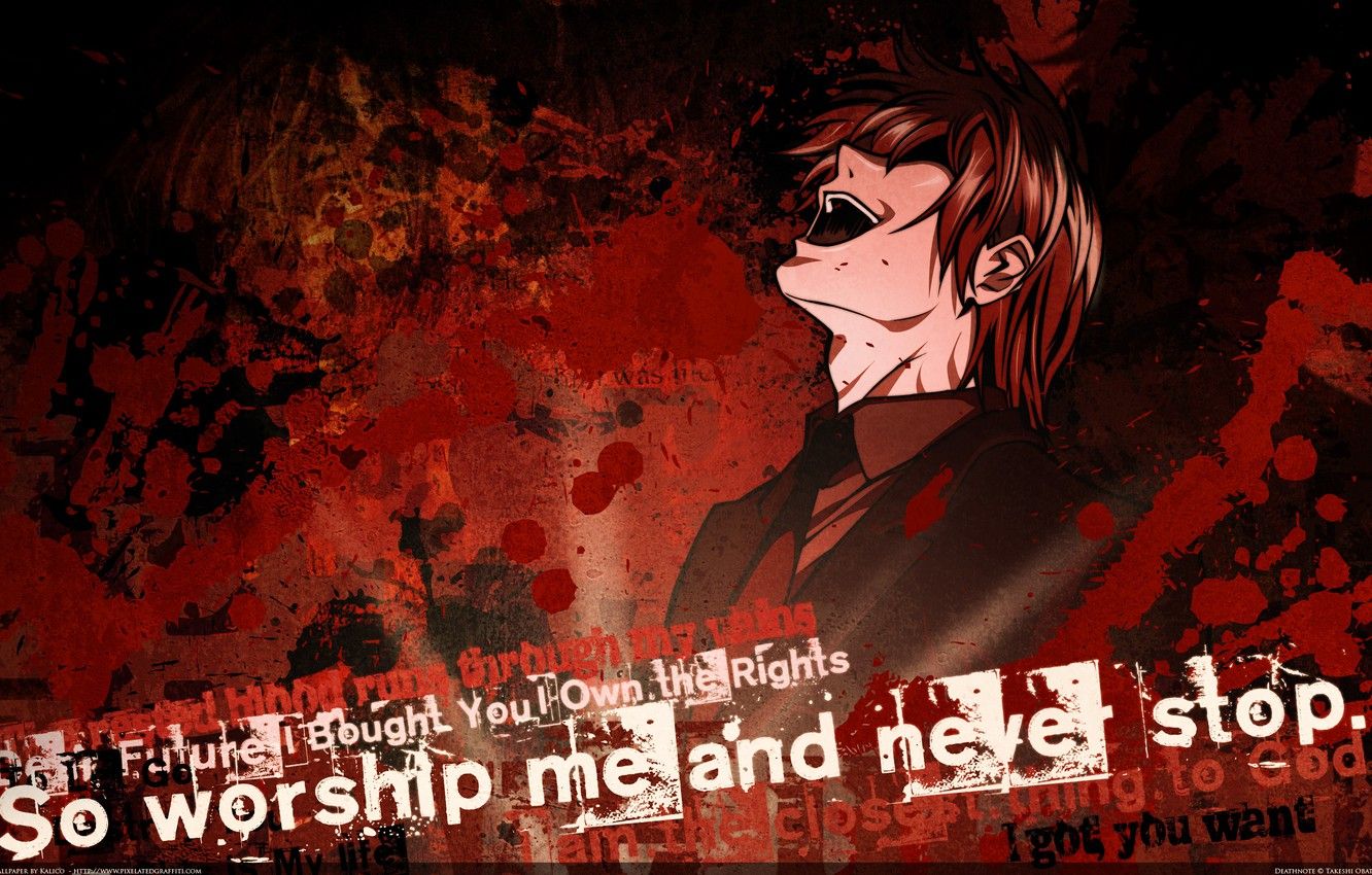 Wallpaper death note, Light Yagami, so worship me and never stop, yagami light, kira image for desktop, section прочее