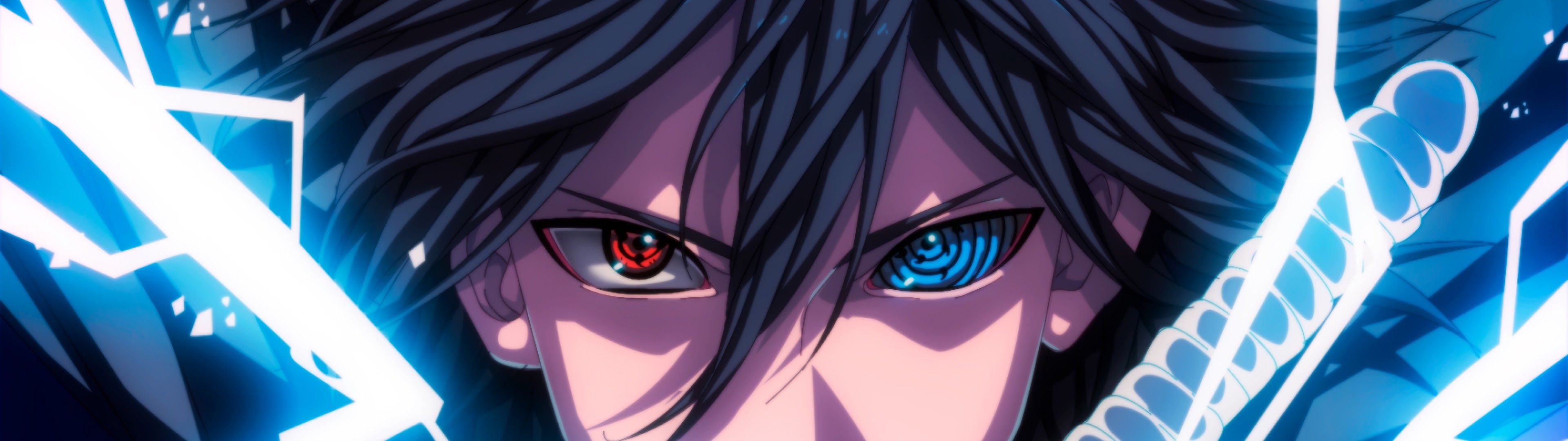 Sasuke Sharingan Rinnegan Eyes Lightning 4K Wallpaper