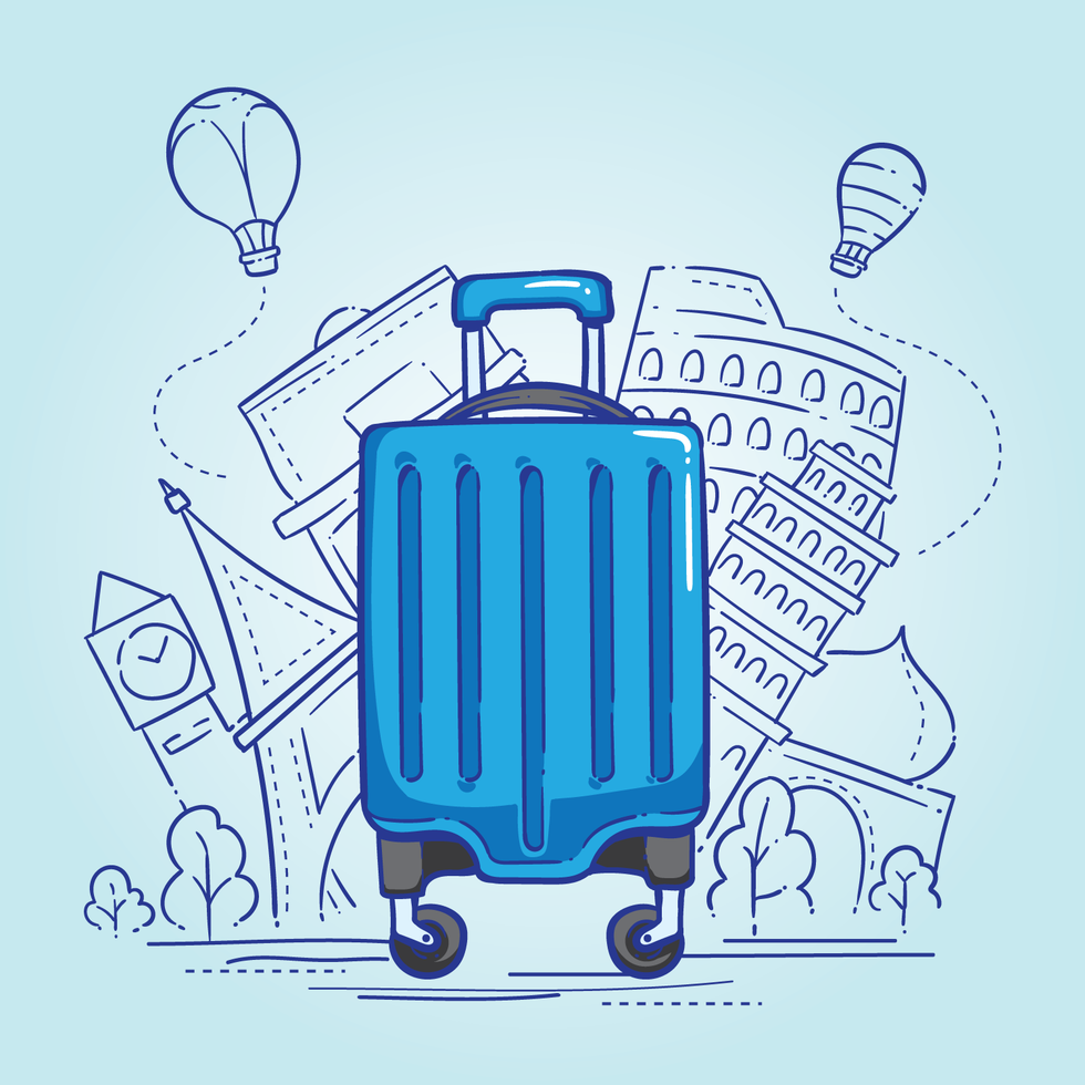 Luggage Illustration. Travel drawing, Illustration, Vector art