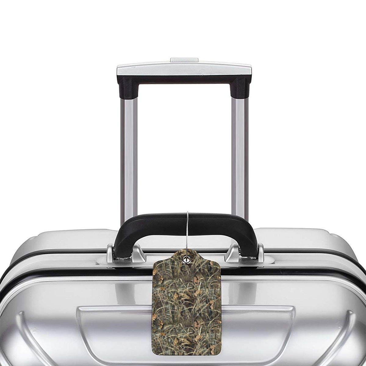 Realtree Camo Wallpaper Logo Leather Luggage Tags Personalized Extra Address Cards With Adjustable Strap
