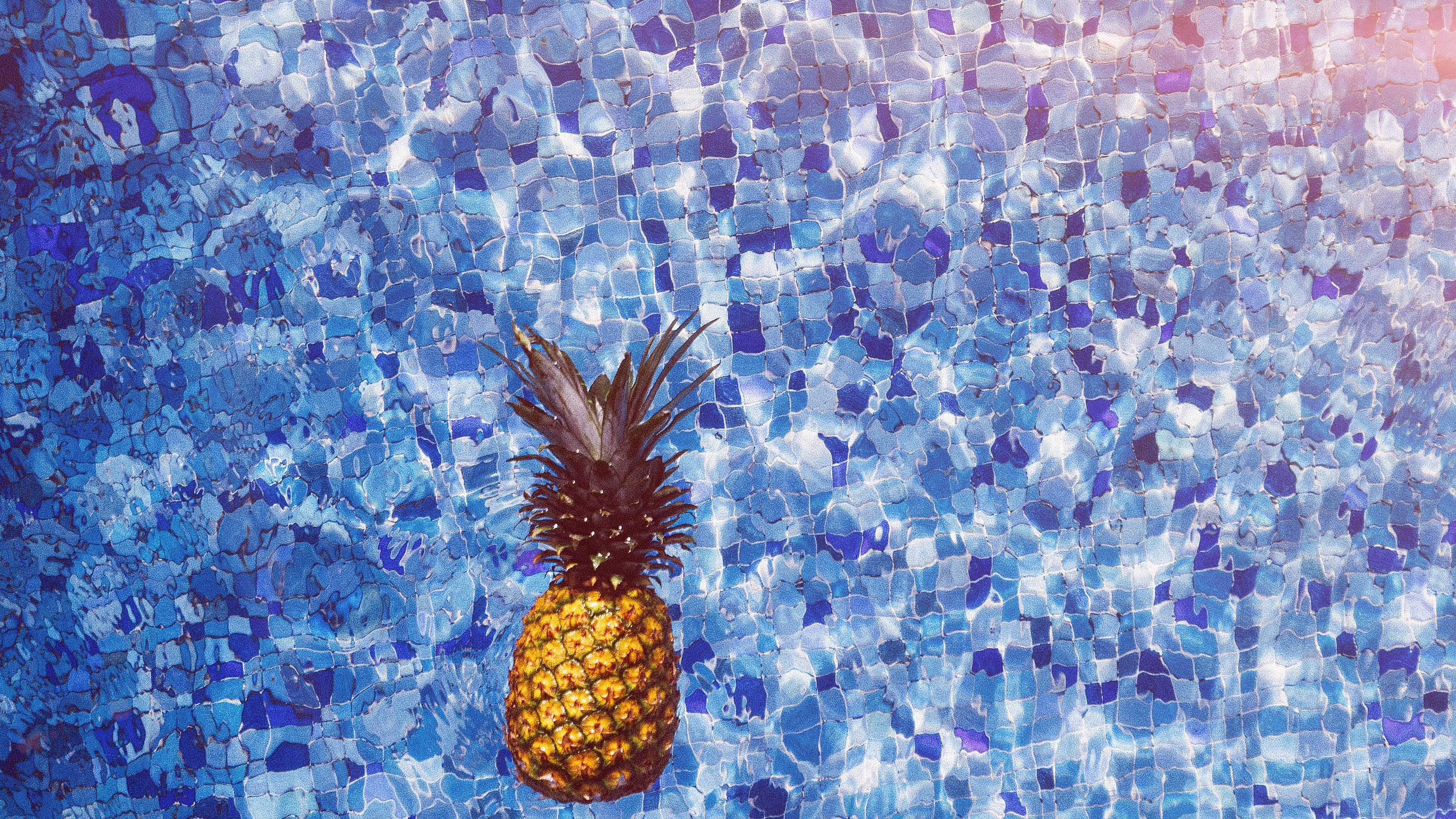 Sea Water Pineapple Swim Ripple Wave Blue Flare Wallpaper