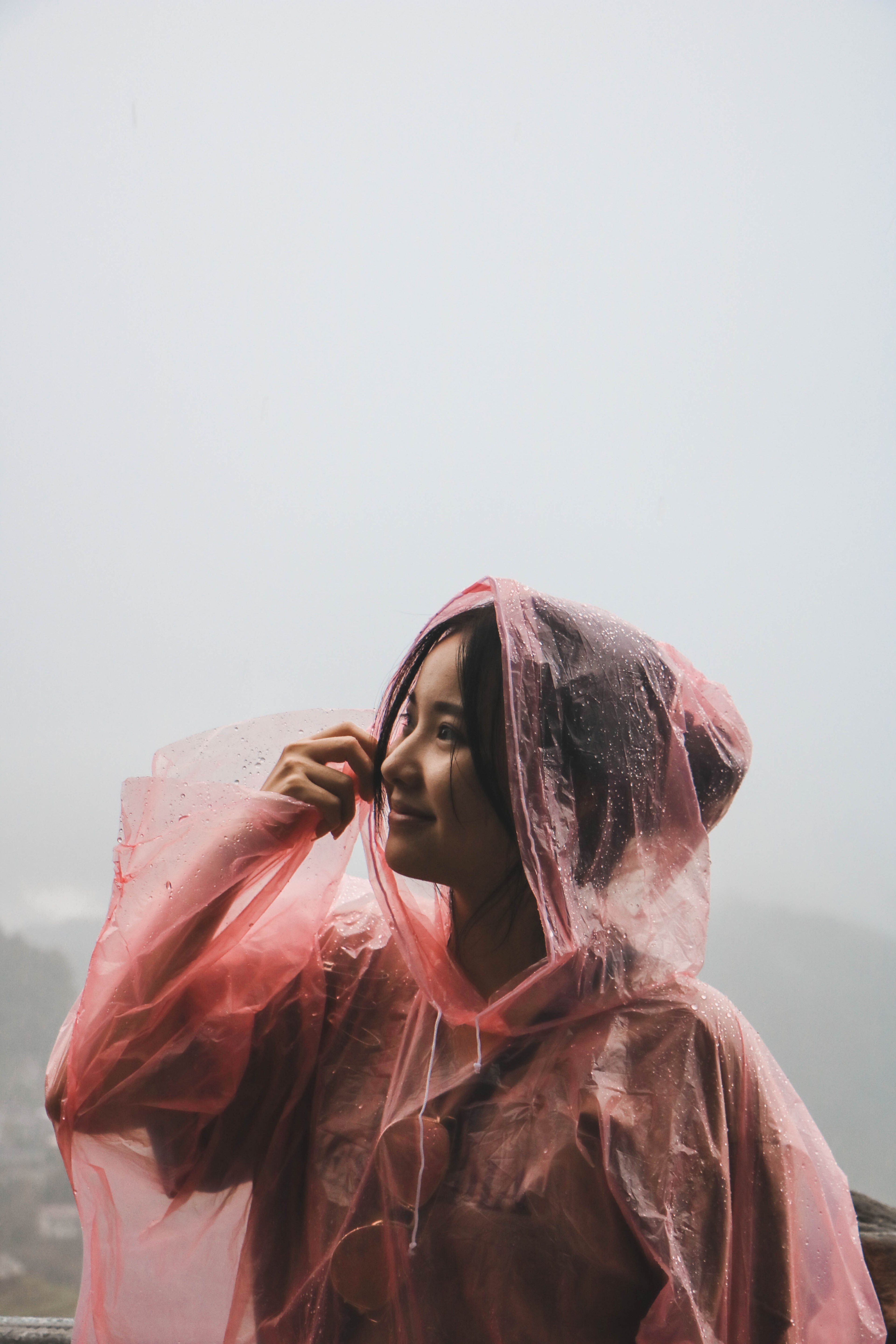 Wallpaper / fog rain girl and portrait HD 4k wallpaper
