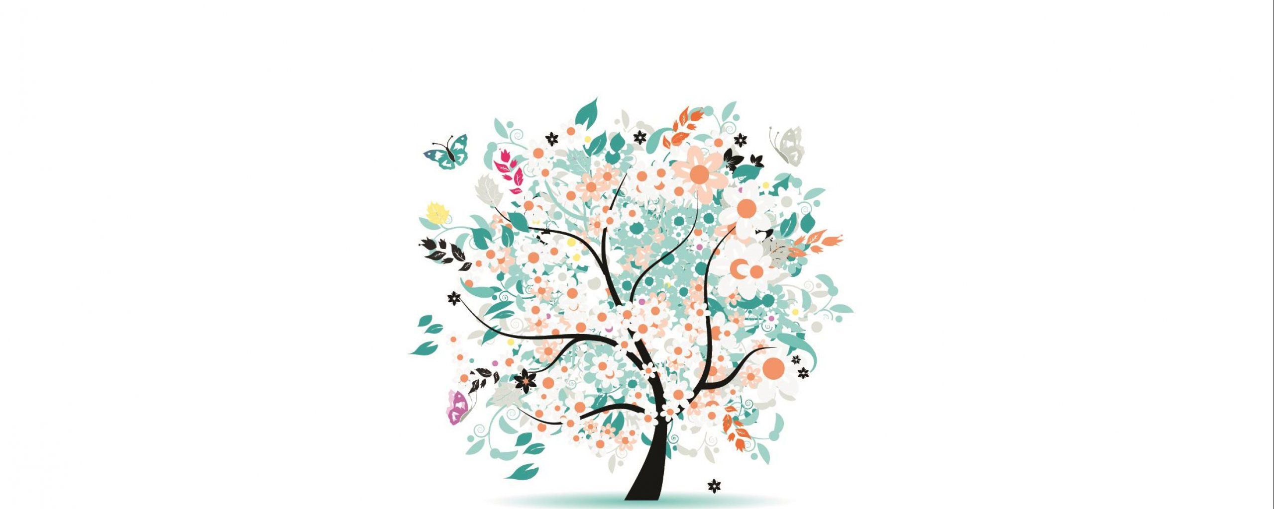 Cute Tree Illustration Flat Desktop Wallpaper