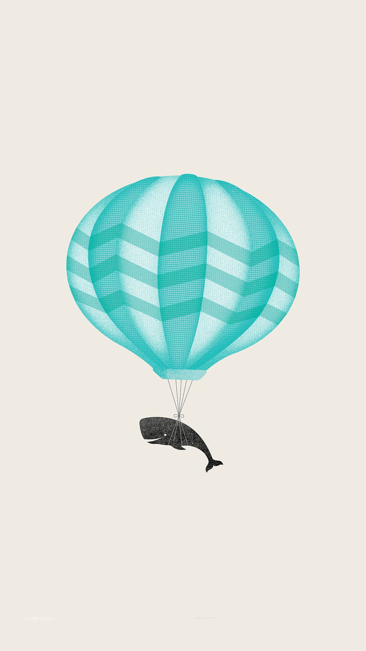 Cute Illustration Whale Balloon Art Wallpaper